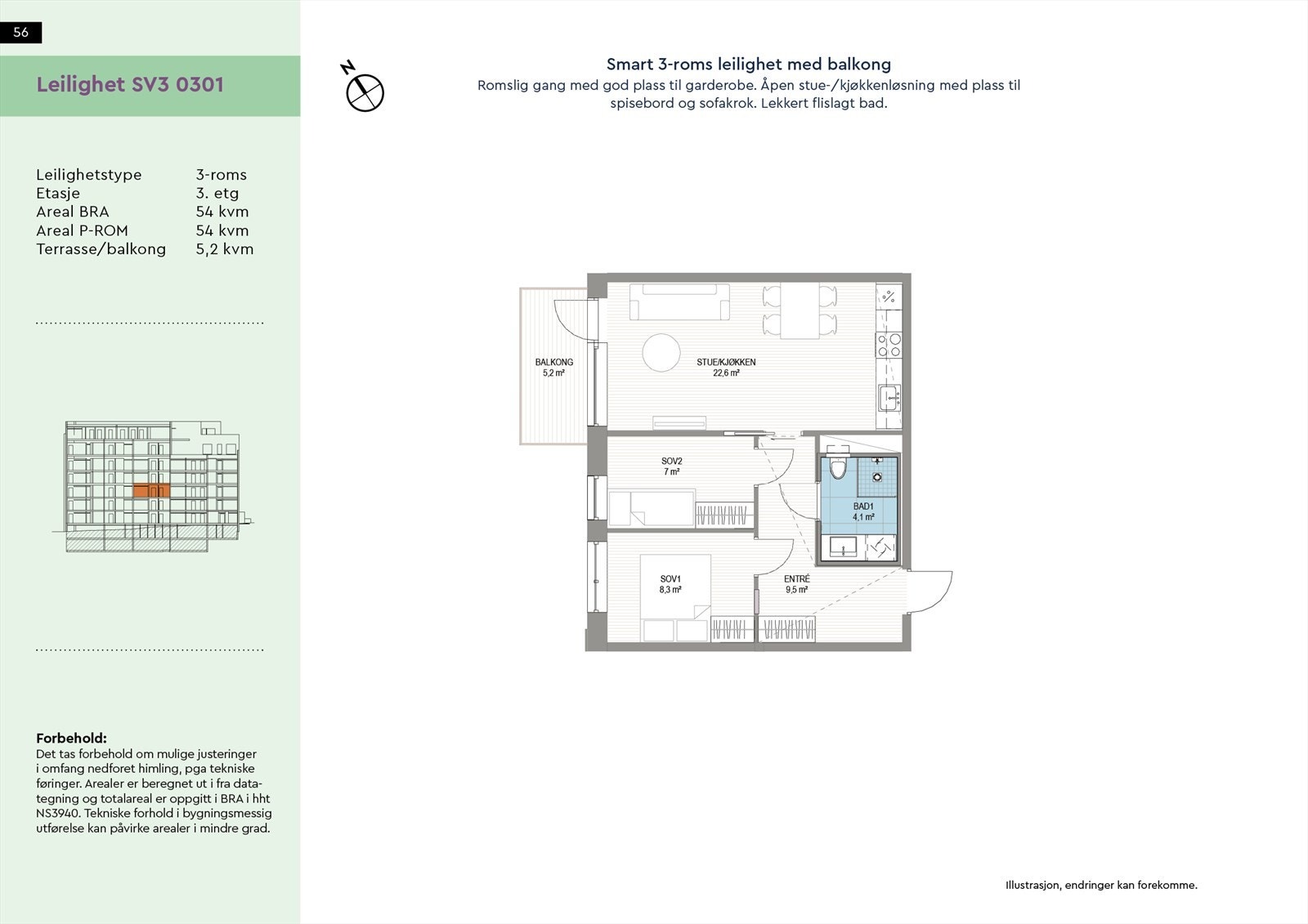 Planløsning leilighet SV3-0301 Galleribilde