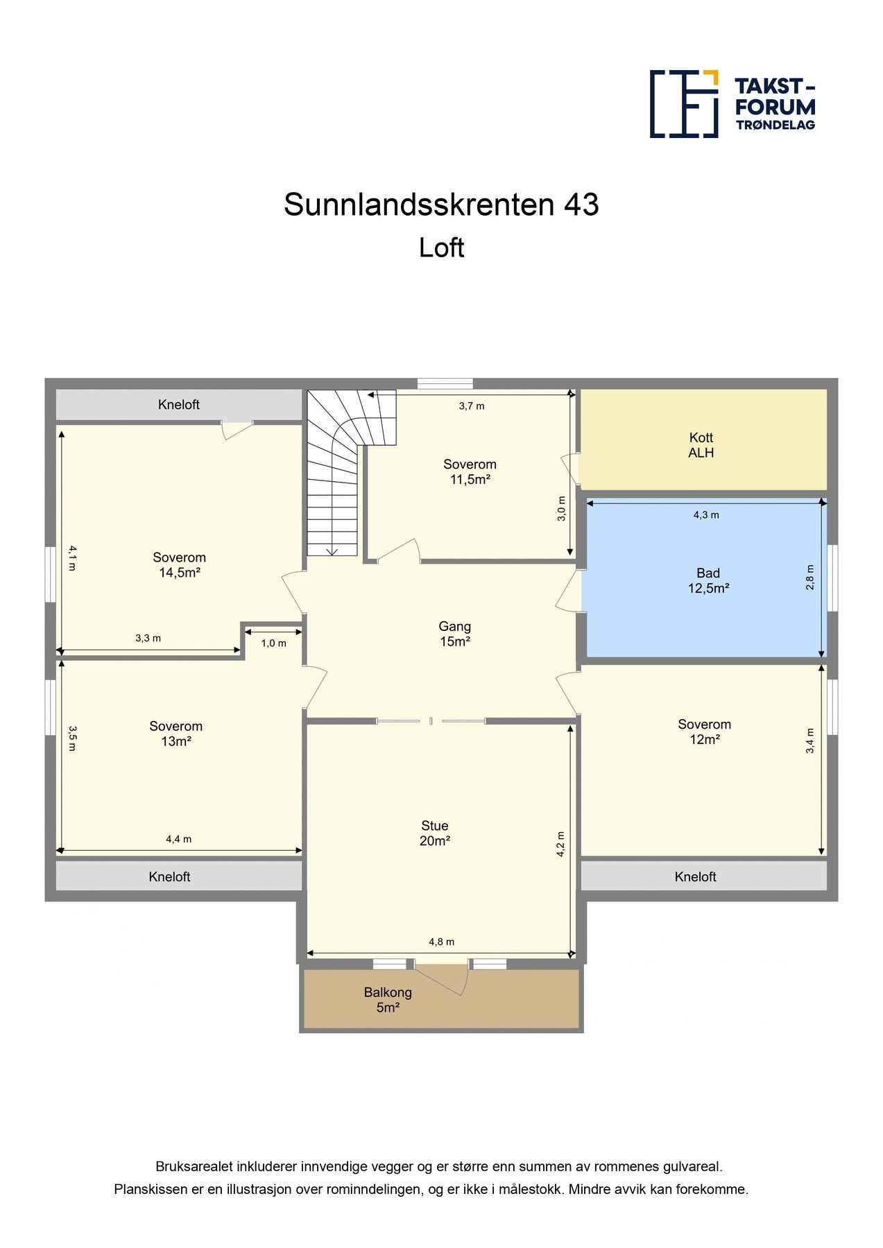 Planskisse loft-etasje. Galleribilde