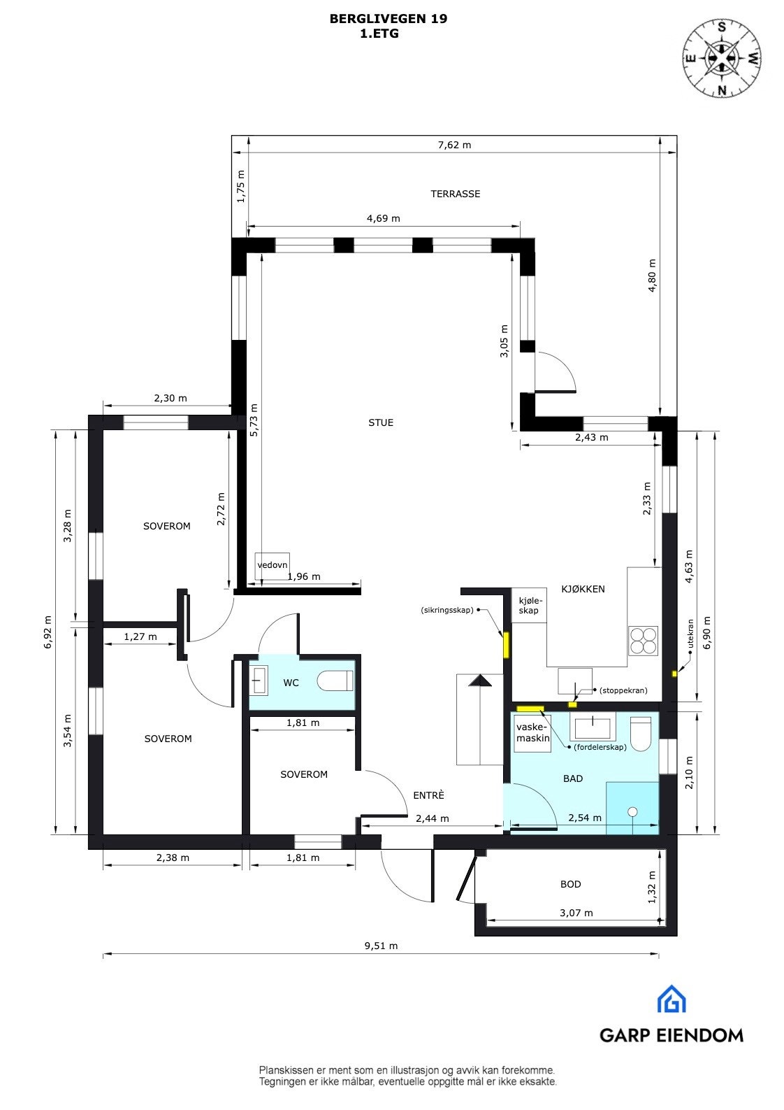 Plantegning 1.etasje Galleribilde