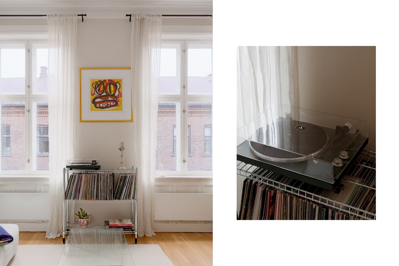 De store vindusflatene, kombinert med den rause takhøyden på over 3 meter, skaper en fantastisk romfølelse. Galleribilde