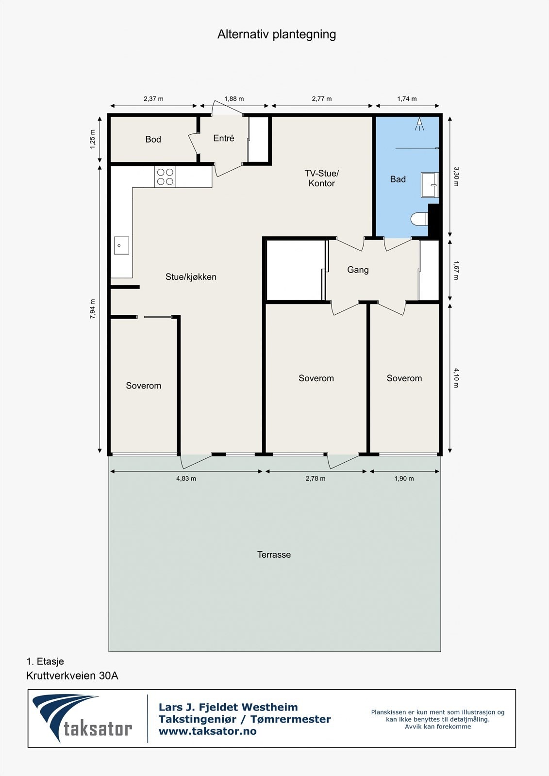 Alternativ plantegning Galleribilde