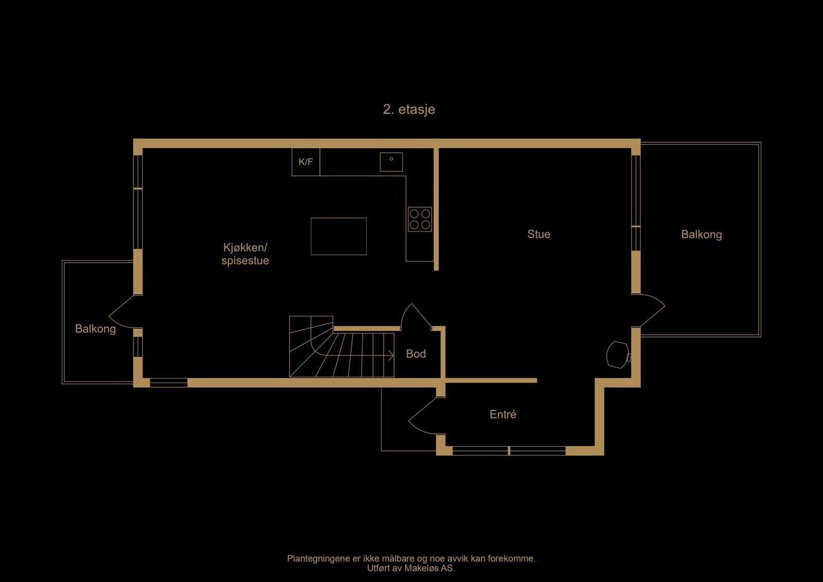 Plantegning 2. etasje - illustrasjon, avvik kan forekomme Galleribilde