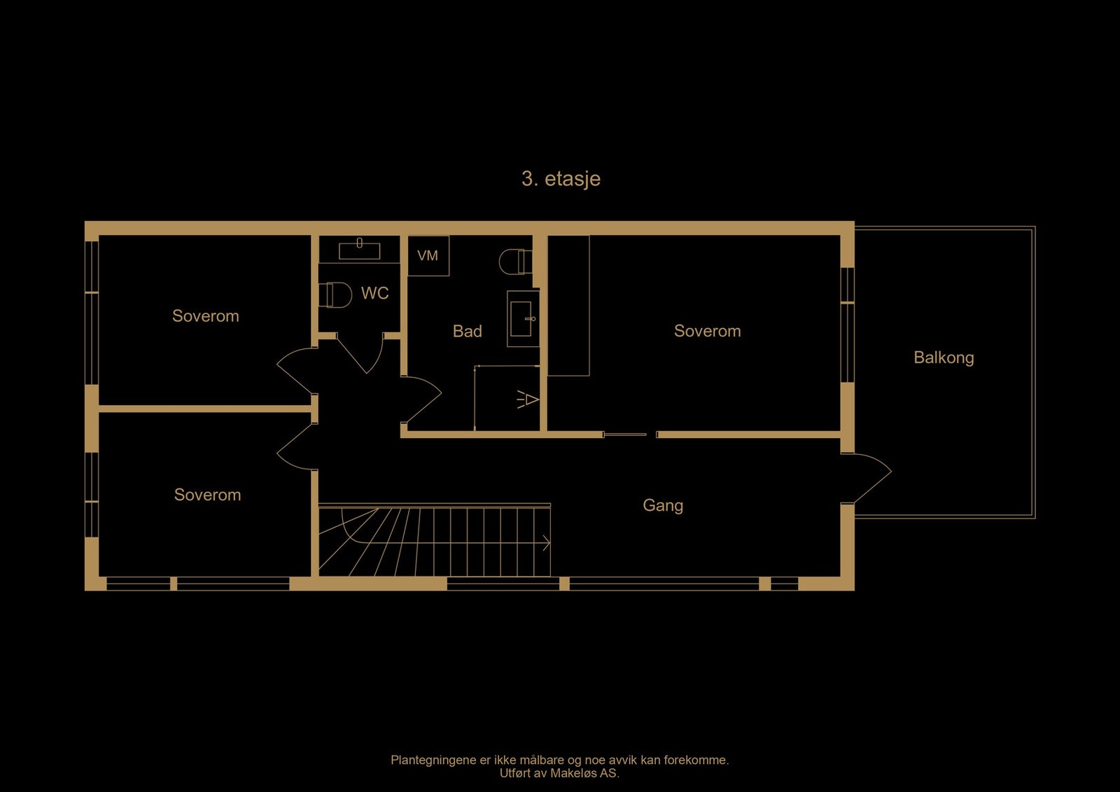 Plantegning 3. etasje - illustrasjon, avvik kan forekomme Galleribilde