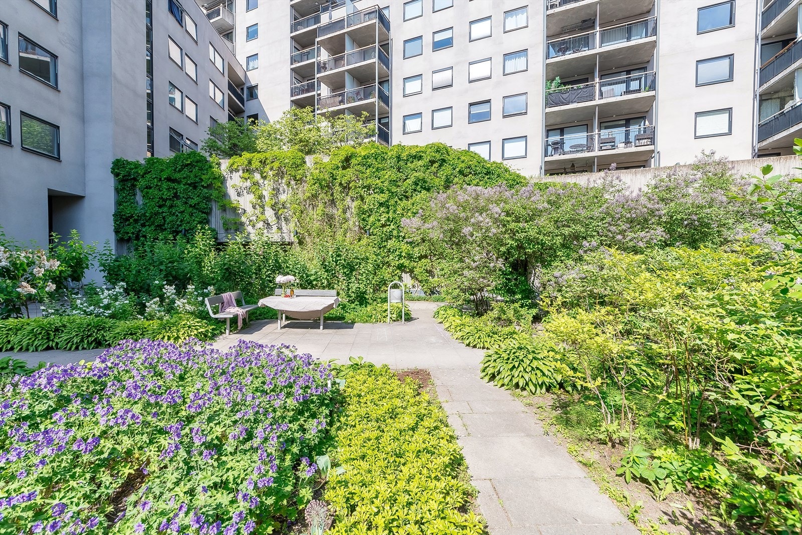 Bakgården er som en egen liten oase midt i byen. Galleribilde