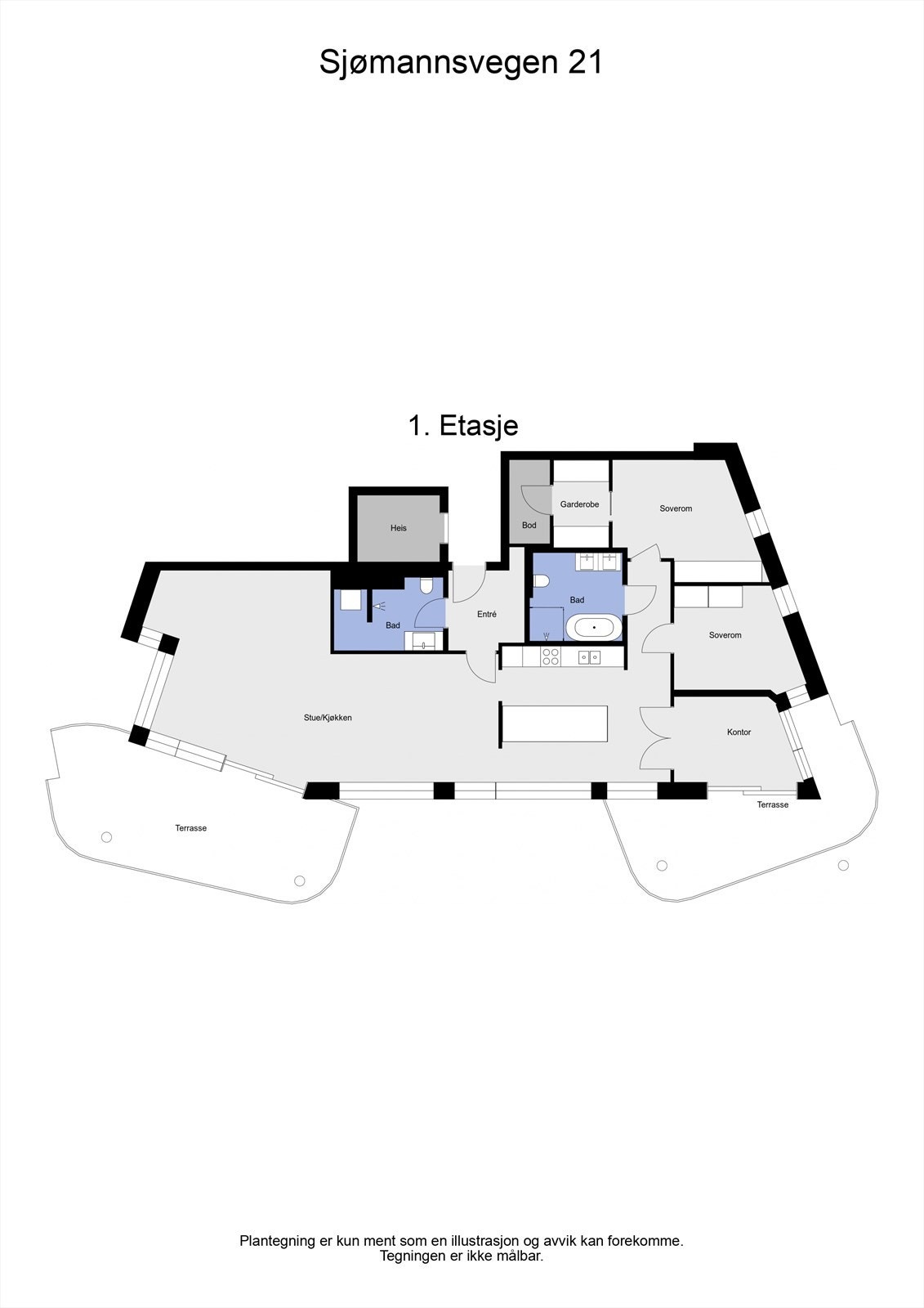 2 D plantegning 1. etasje Galleribilde