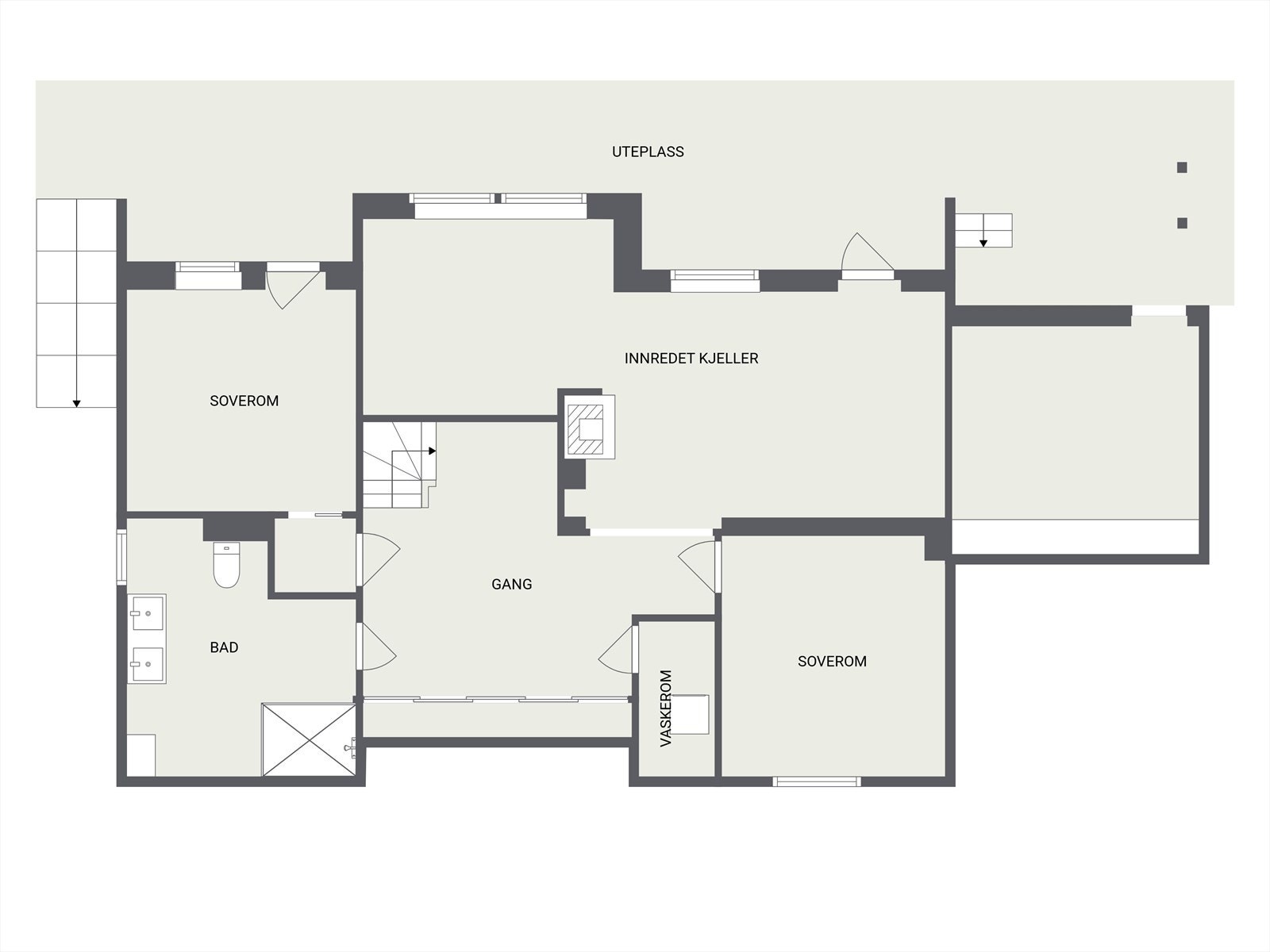 Plantegning underetasje Galleribilde