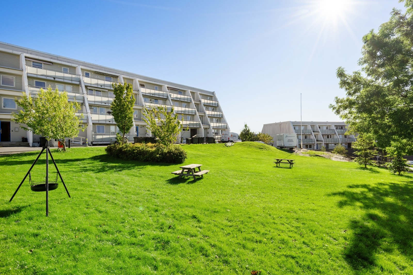 Fellesområder foran blokkene. Galleribilde