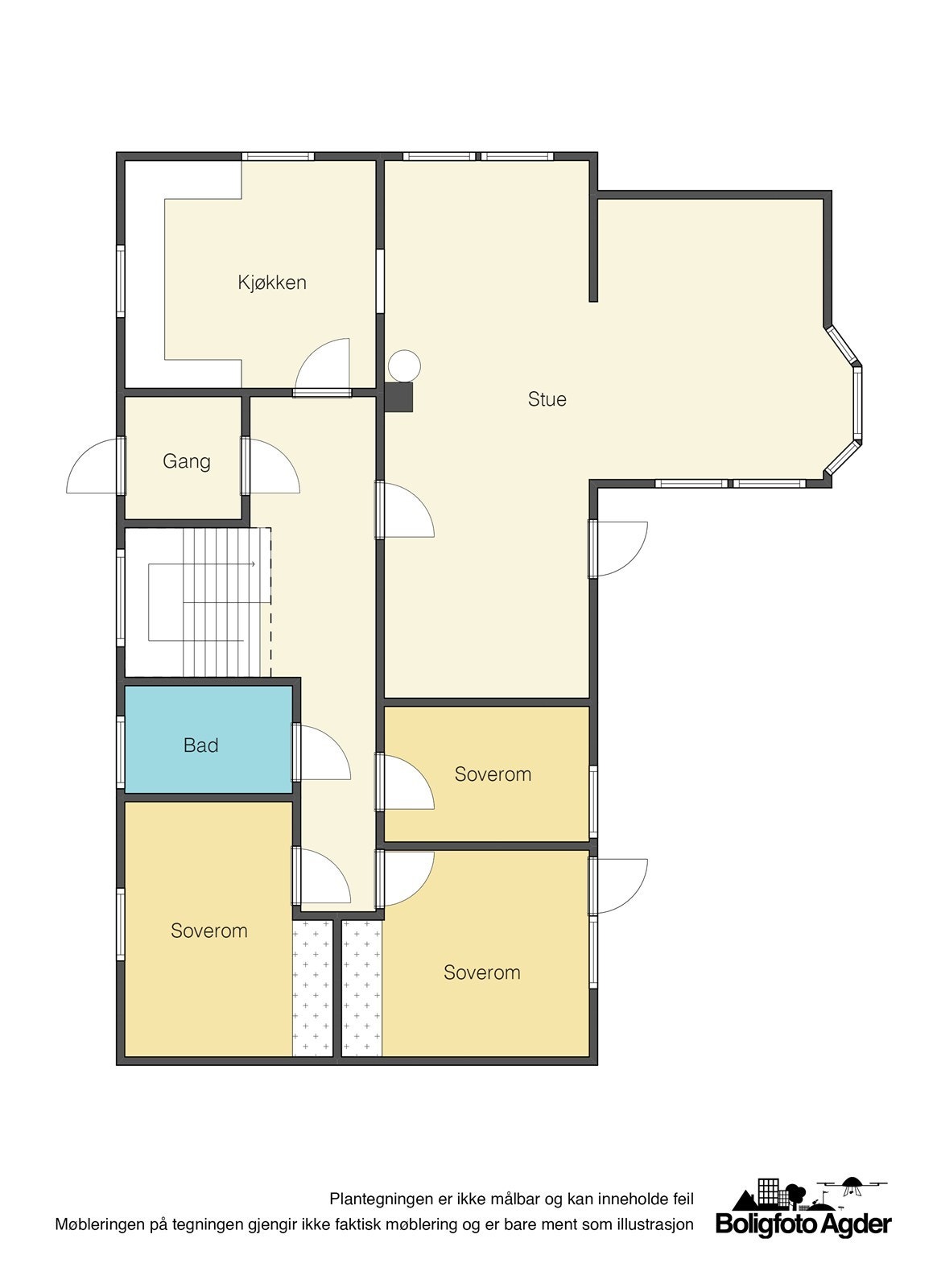 Planskisse - hovedetasje Galleribilde