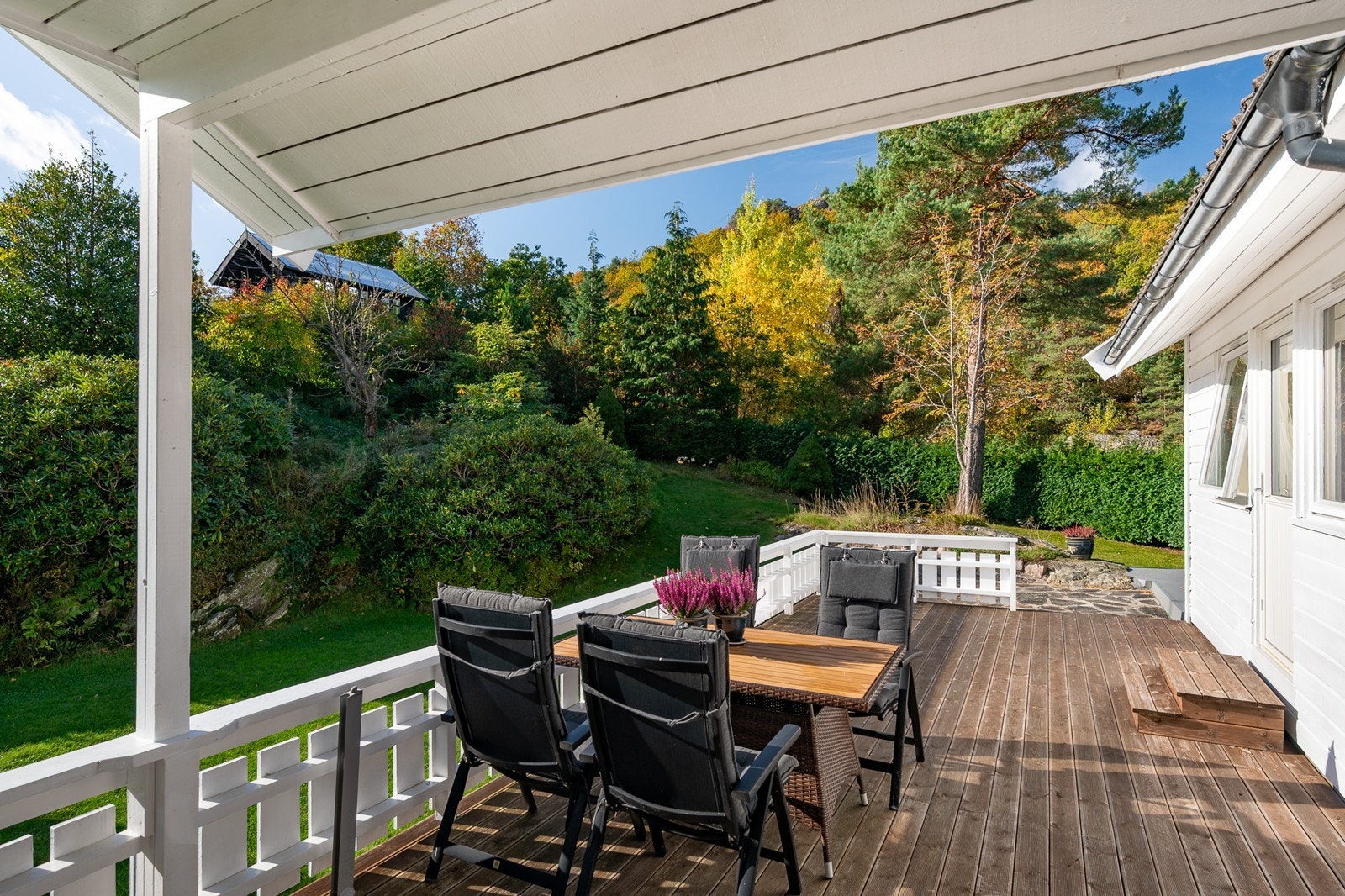 Terrassen er 33 kvm med delvis takoverbygg Galleribilde