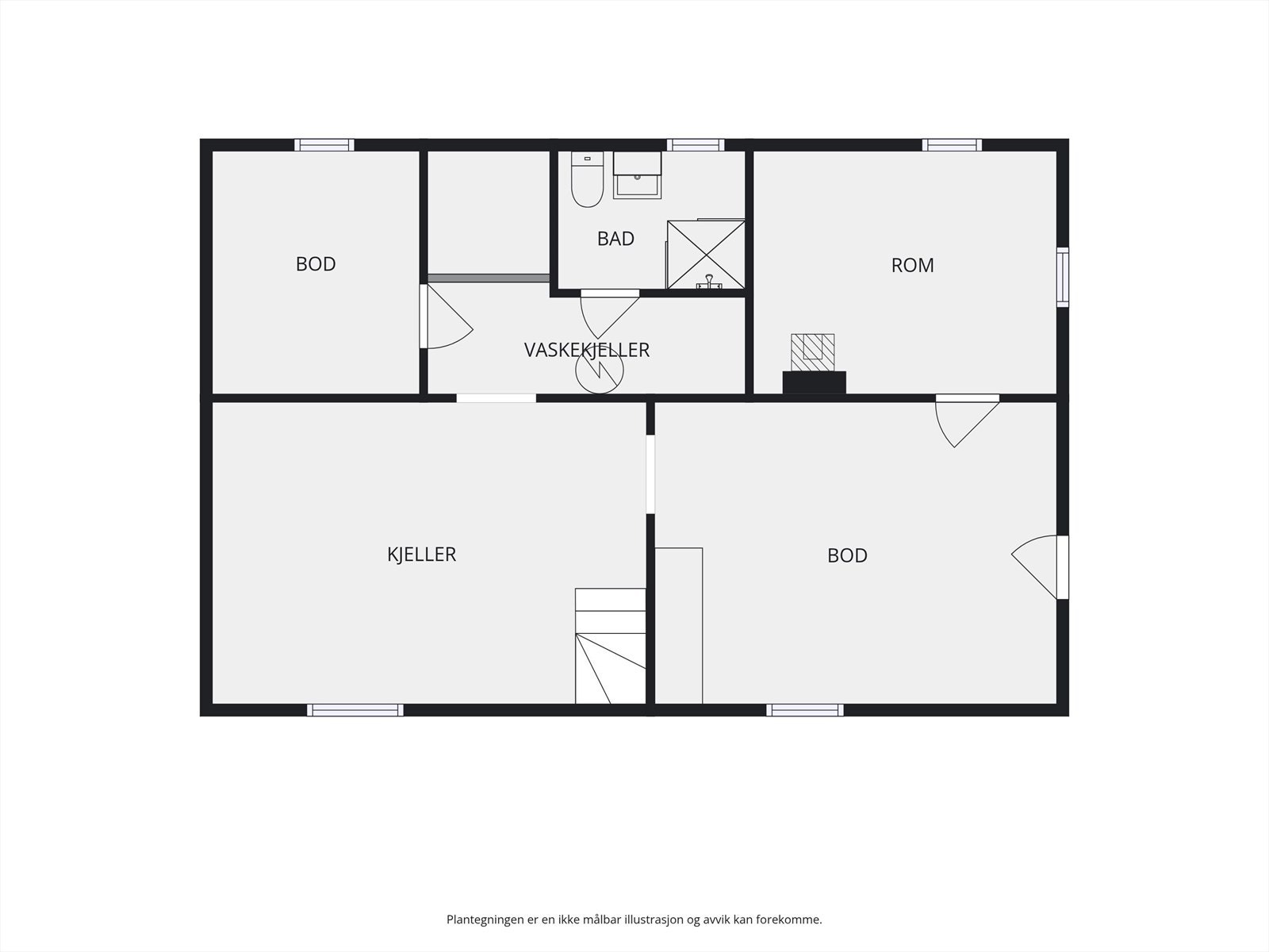 Plantegning kjeller. Galleribilde