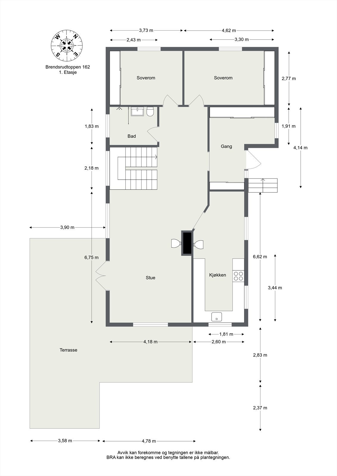 Plantegning 1. etasje Galleribilde
