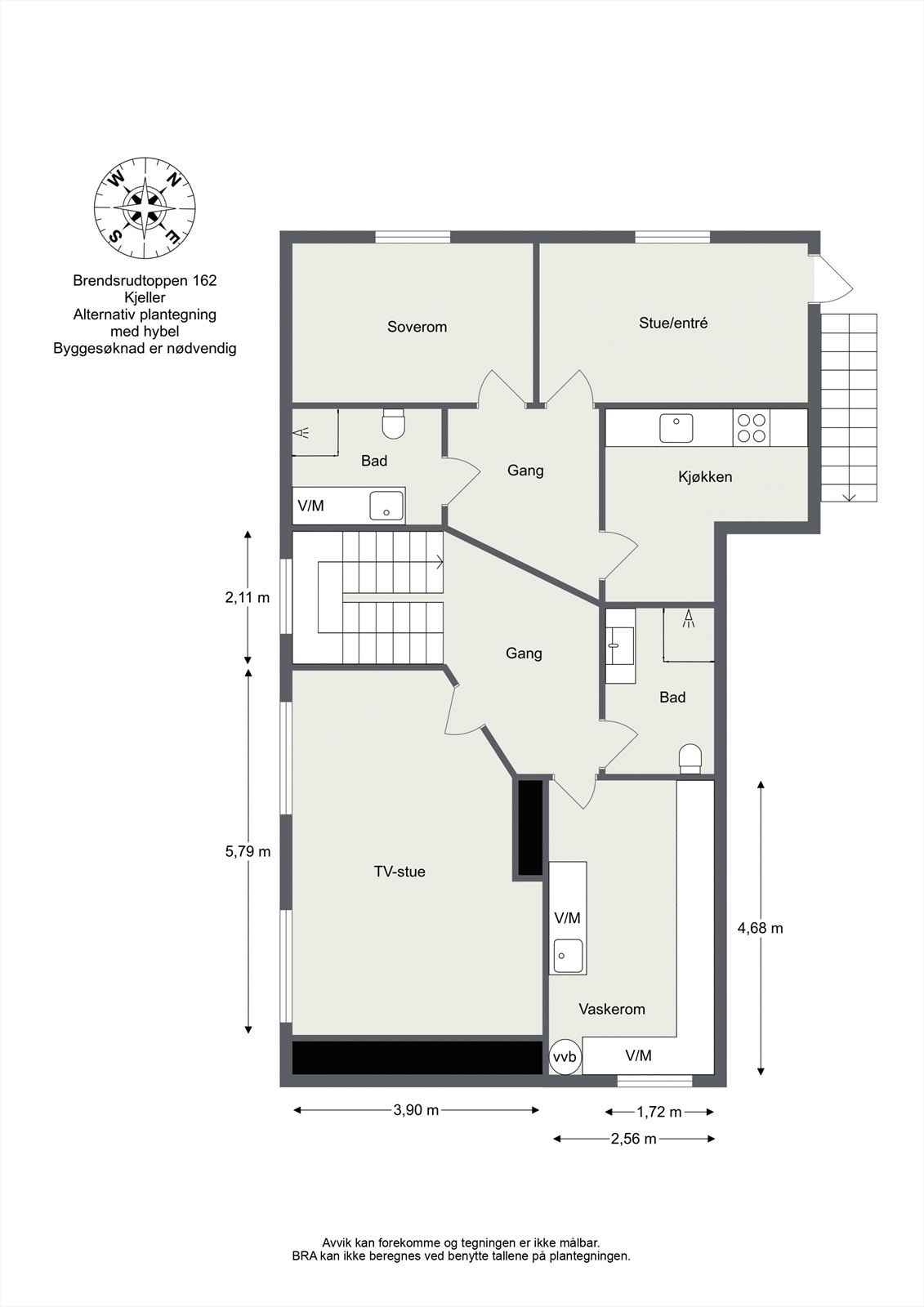 Alternativ planløsning med hybeldel Galleribilde