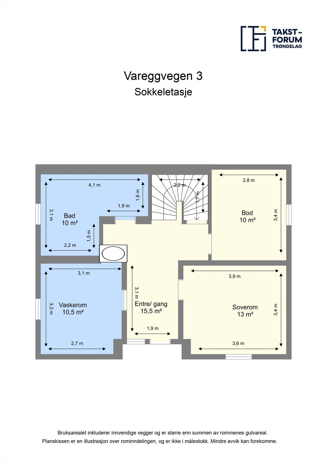 Planskisse - sokkeletasje Galleribilde