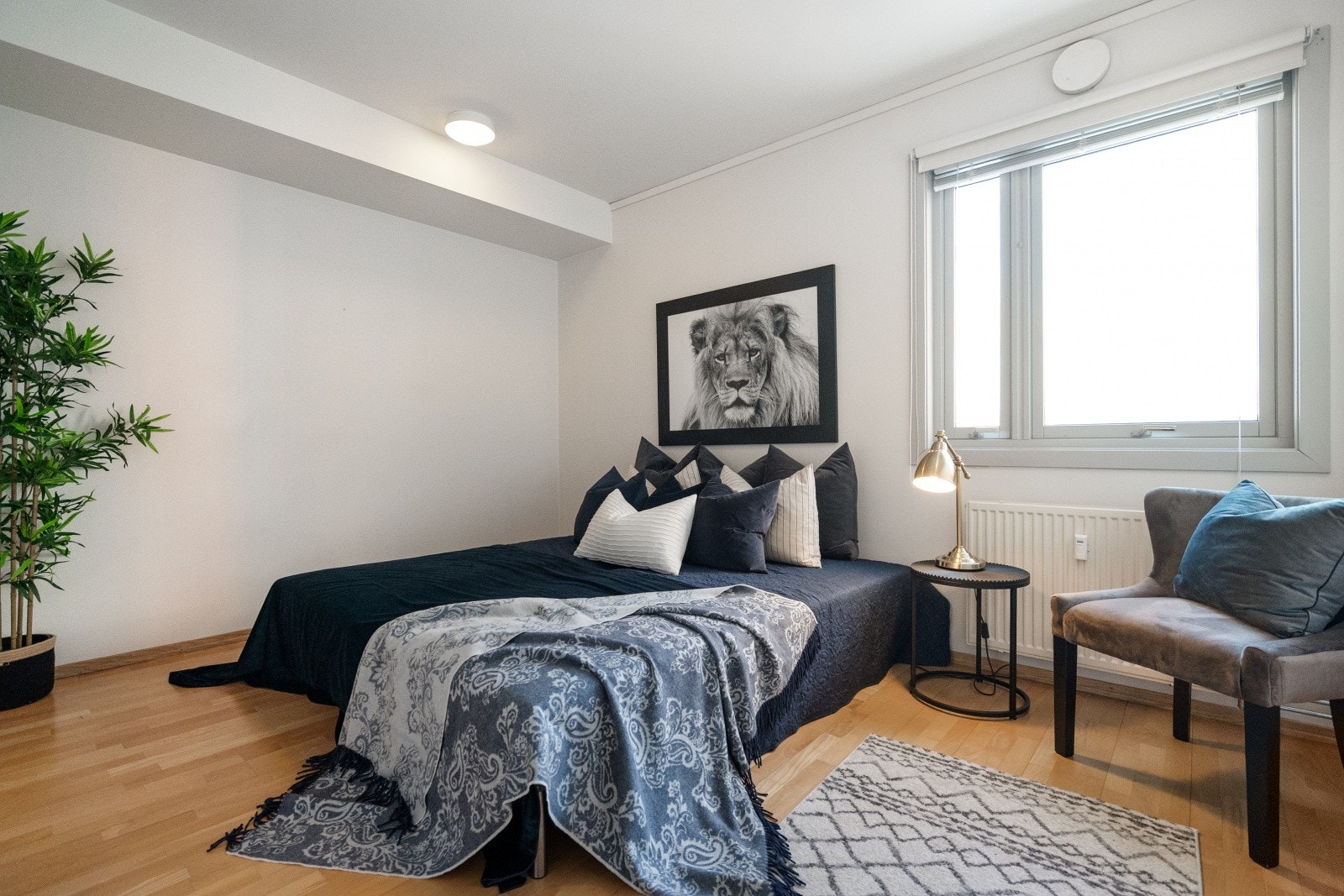 Hovedsoverommet har god plass til dobbeltseng og tilhørende møblement. Galleribilde