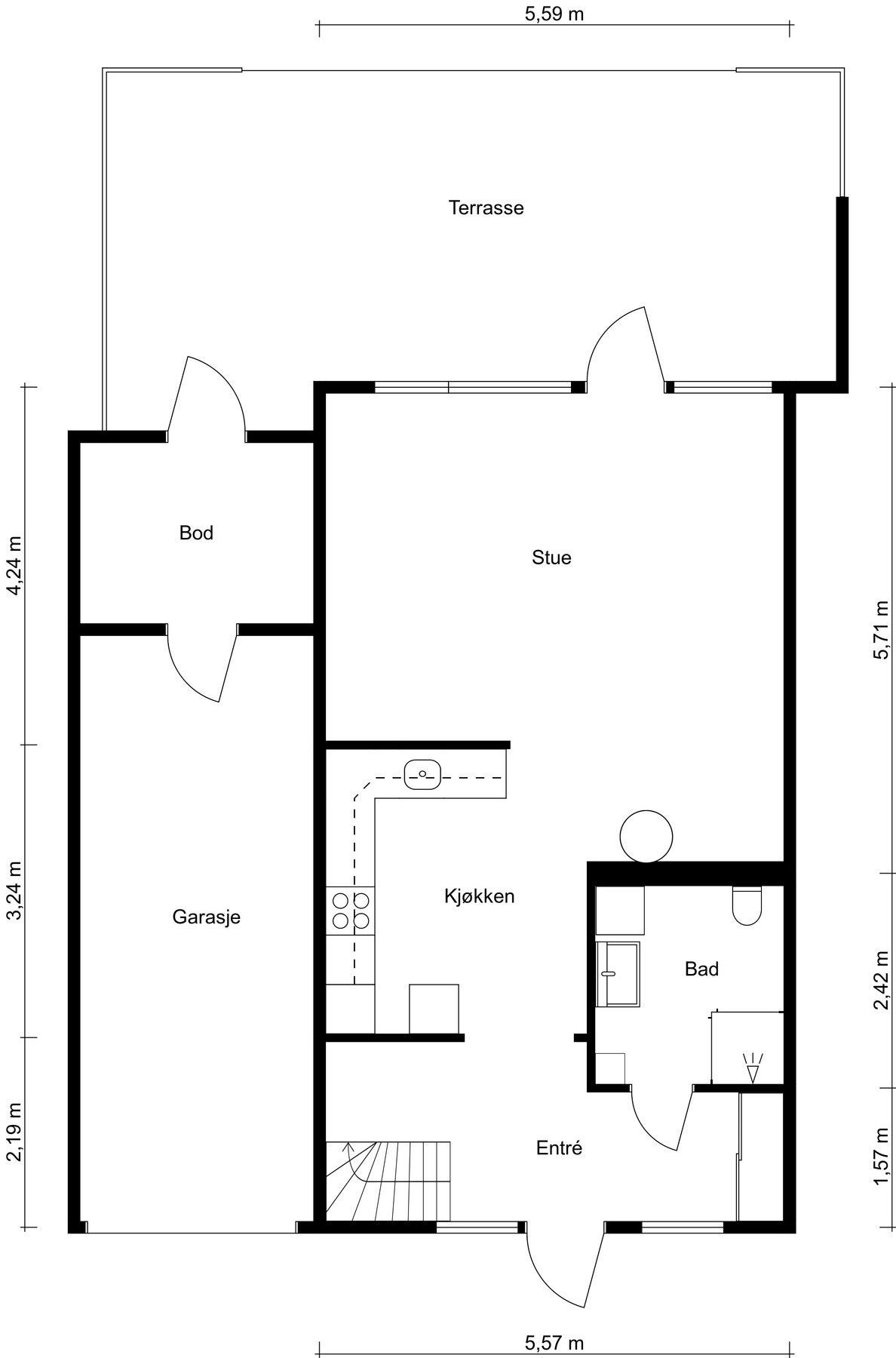 Plantegning 1. Etasje. Galleribilde