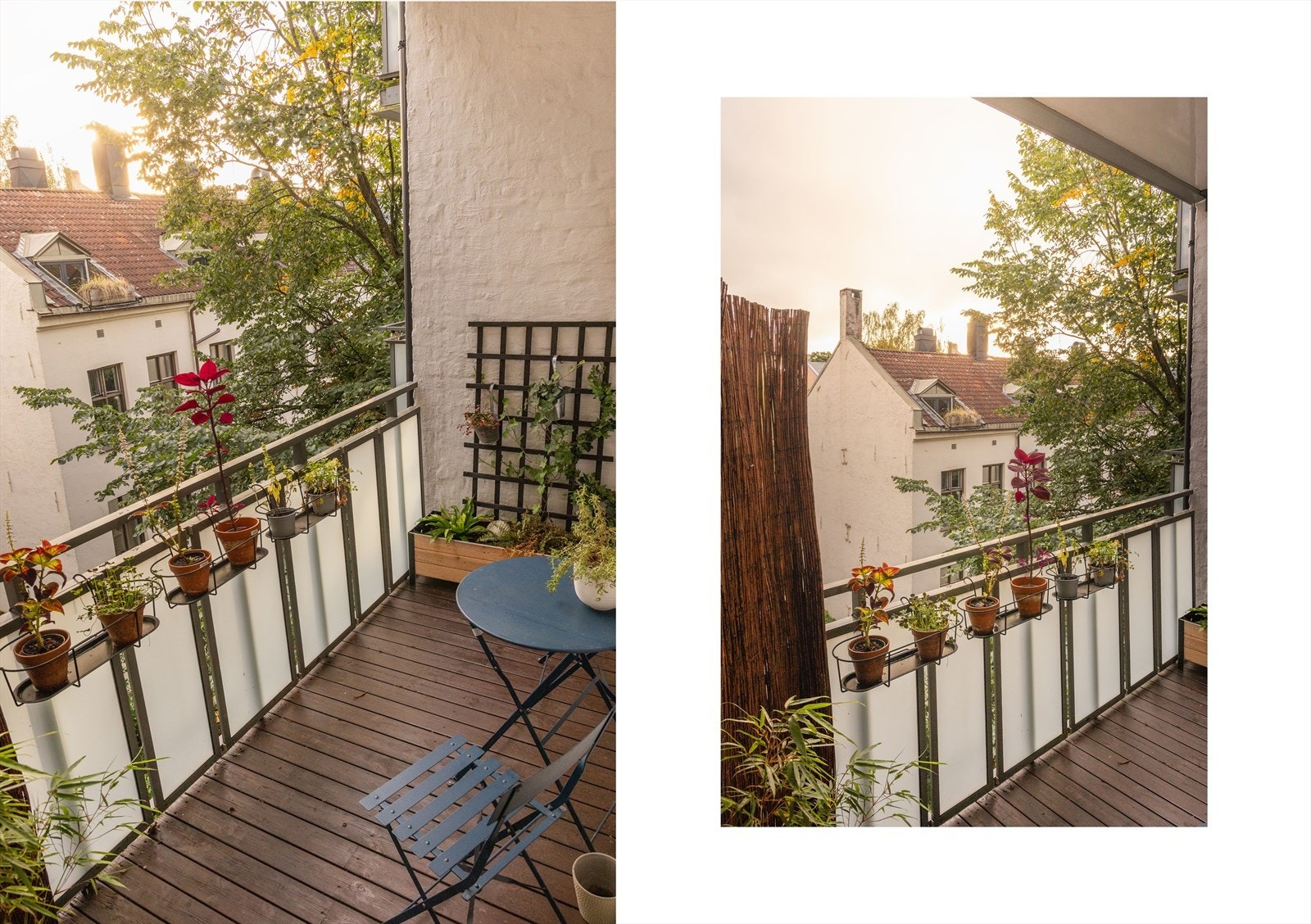 Fra kjøkkenet er det utgang til en hyggelig balkong som vender mot en rolig bakgård. Galleribilde