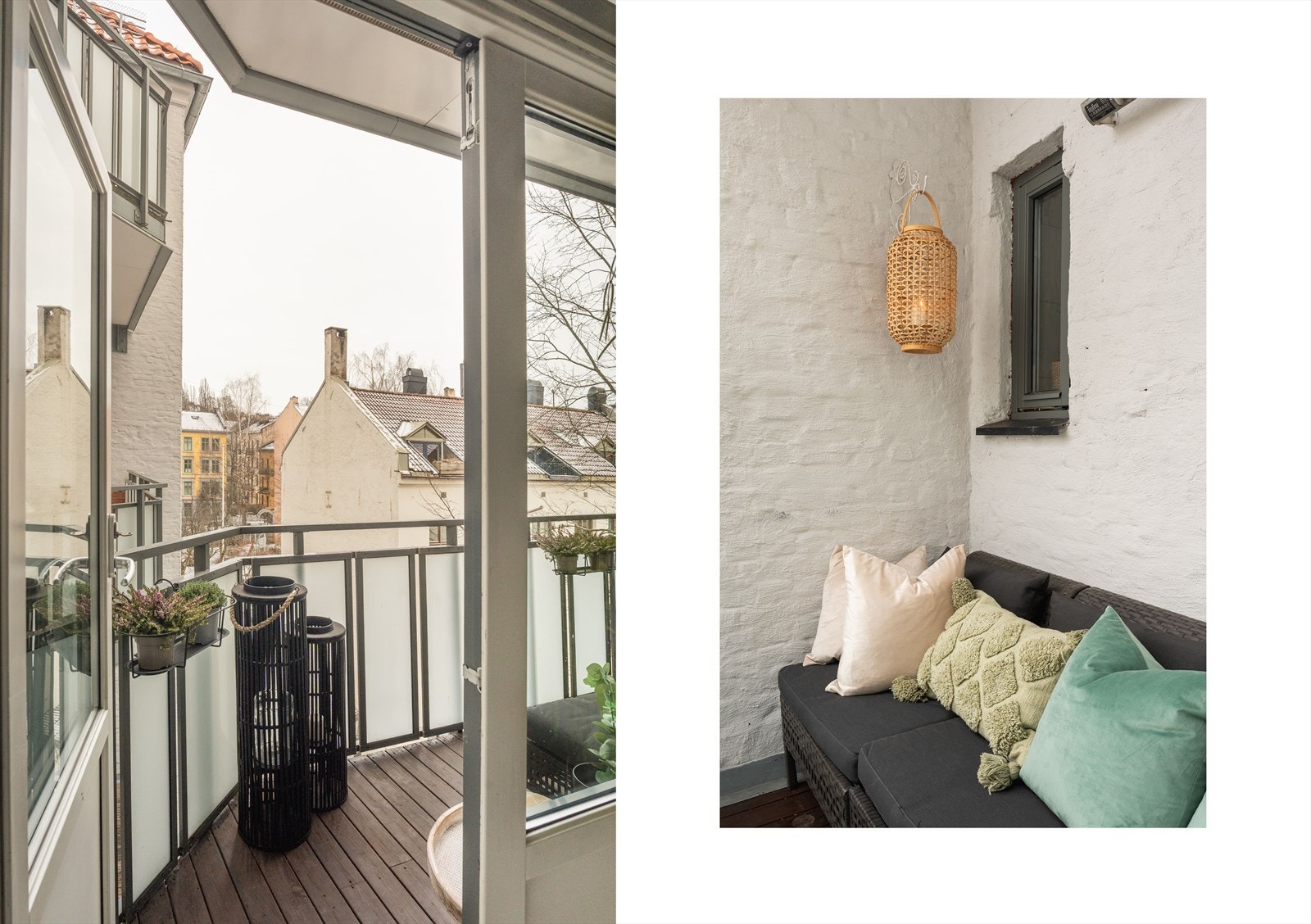 Balkongen er en privat uteplass med plass til beplantning og sittegruppe sittegruppe. Galleribilde