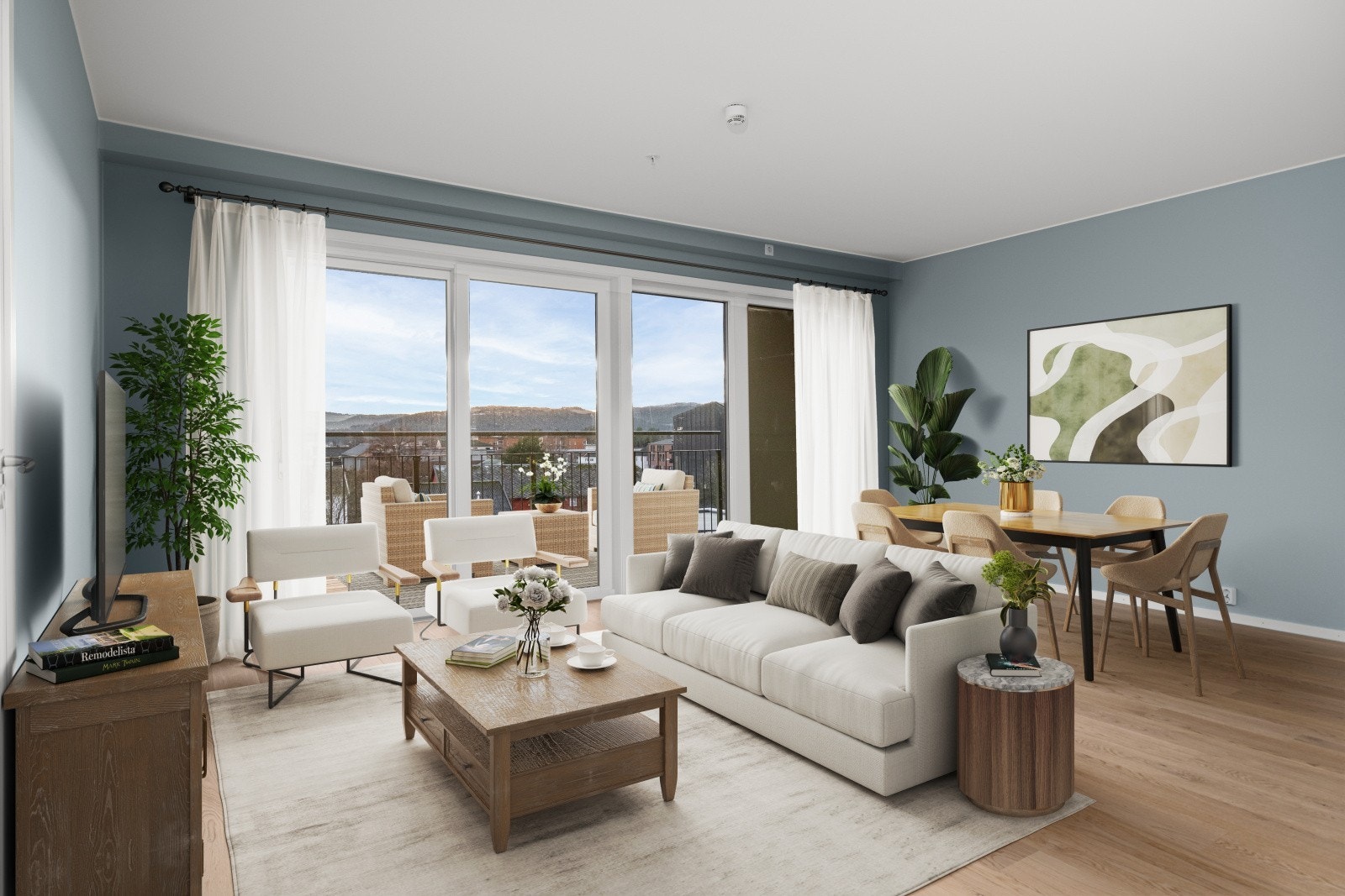 Bilder og illustrasjoner som er brukt i annonsen er fra flere ulike leilighetstyper i prosjektet. Materialer, inventar og fargevalg kan avvike. Galleribilde