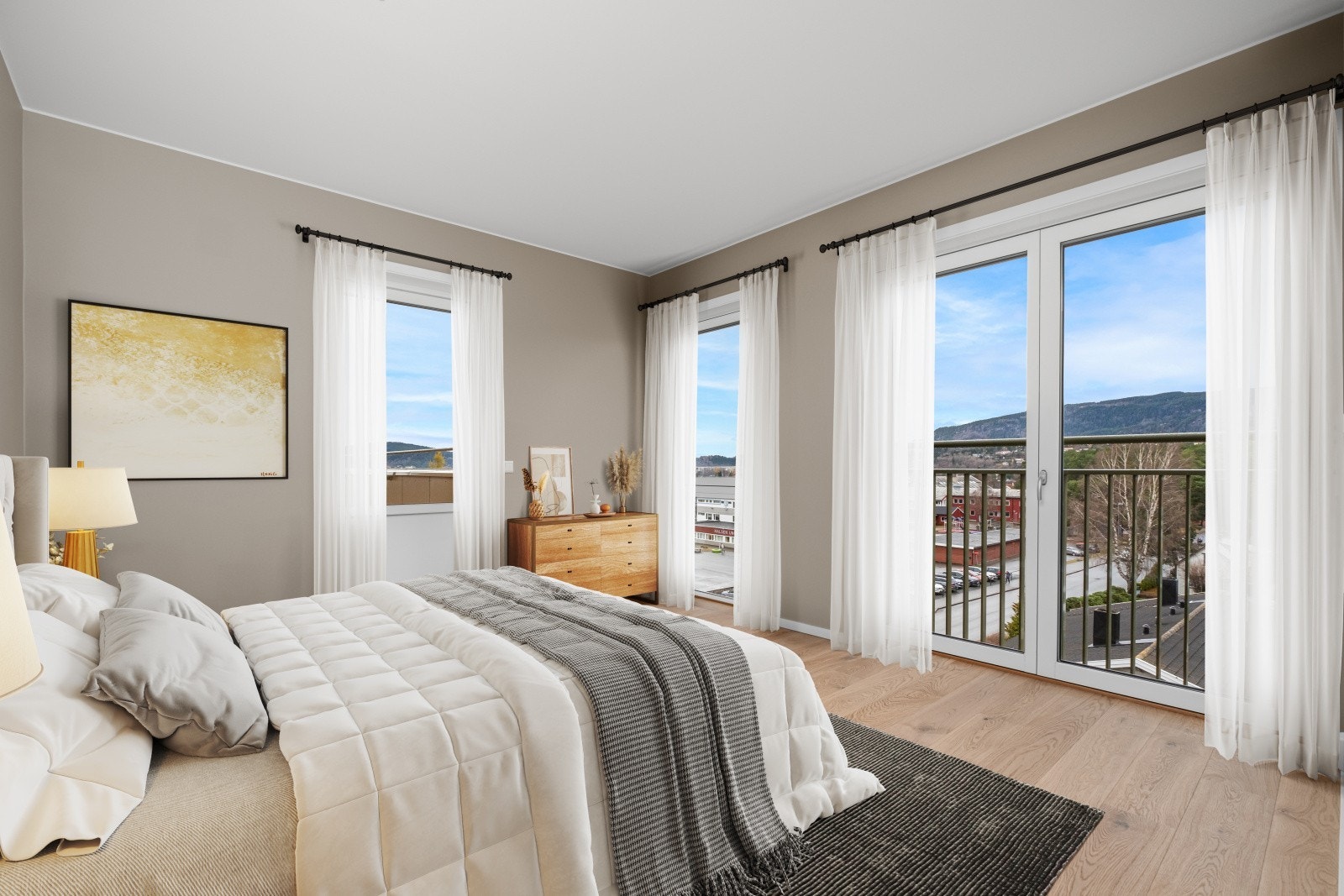 Bilder og illustrasjoner som er brukt i annonsen er fra flere ulike leilighetstyper i prosjektet. Materialer, inventar og fargevalg kan avvike. Galleribilde