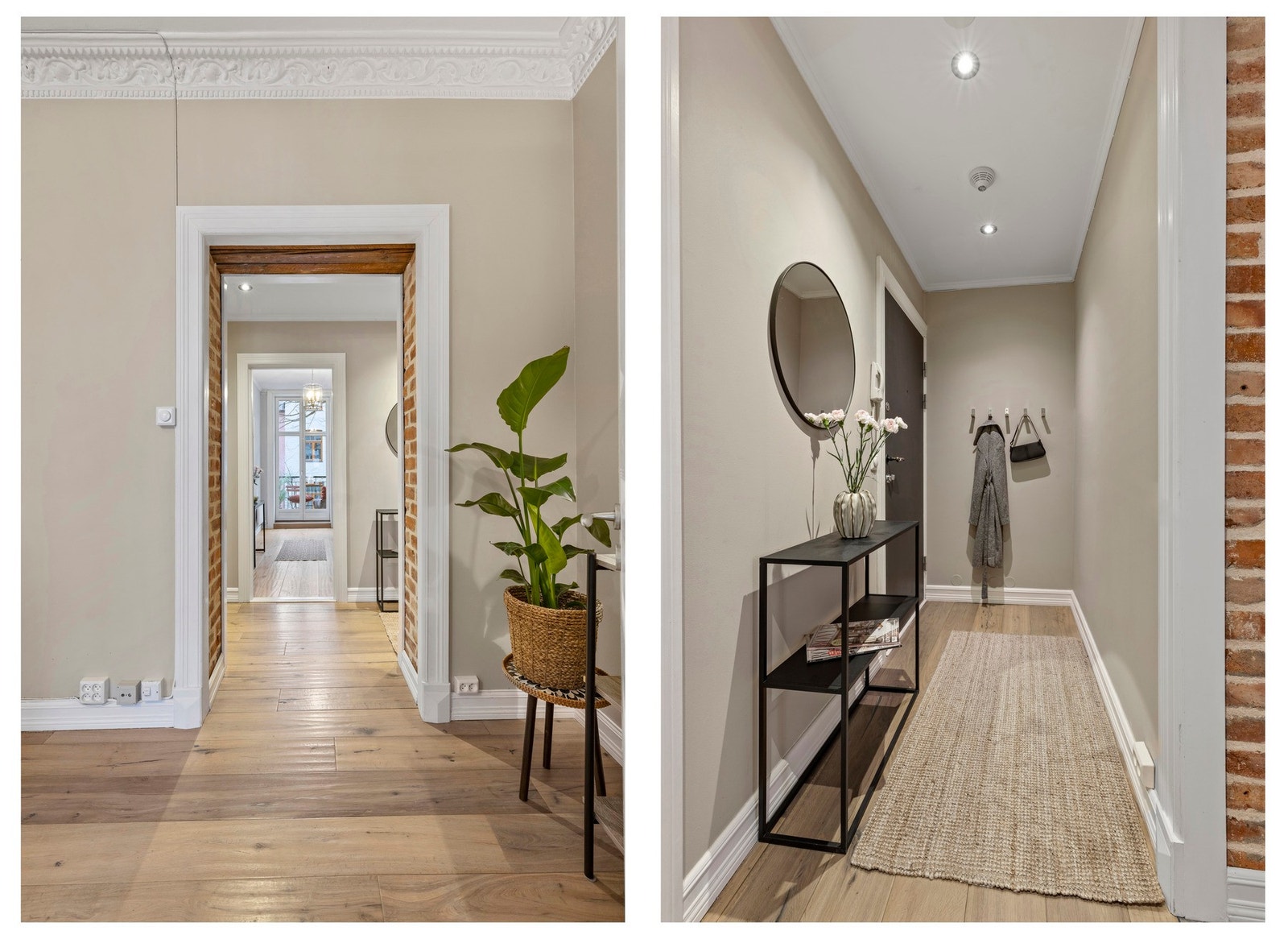 Soner med originale mursteinsdetaljer skaper en fin kontrast mellom det moderne og klassiske preget Galleribilde