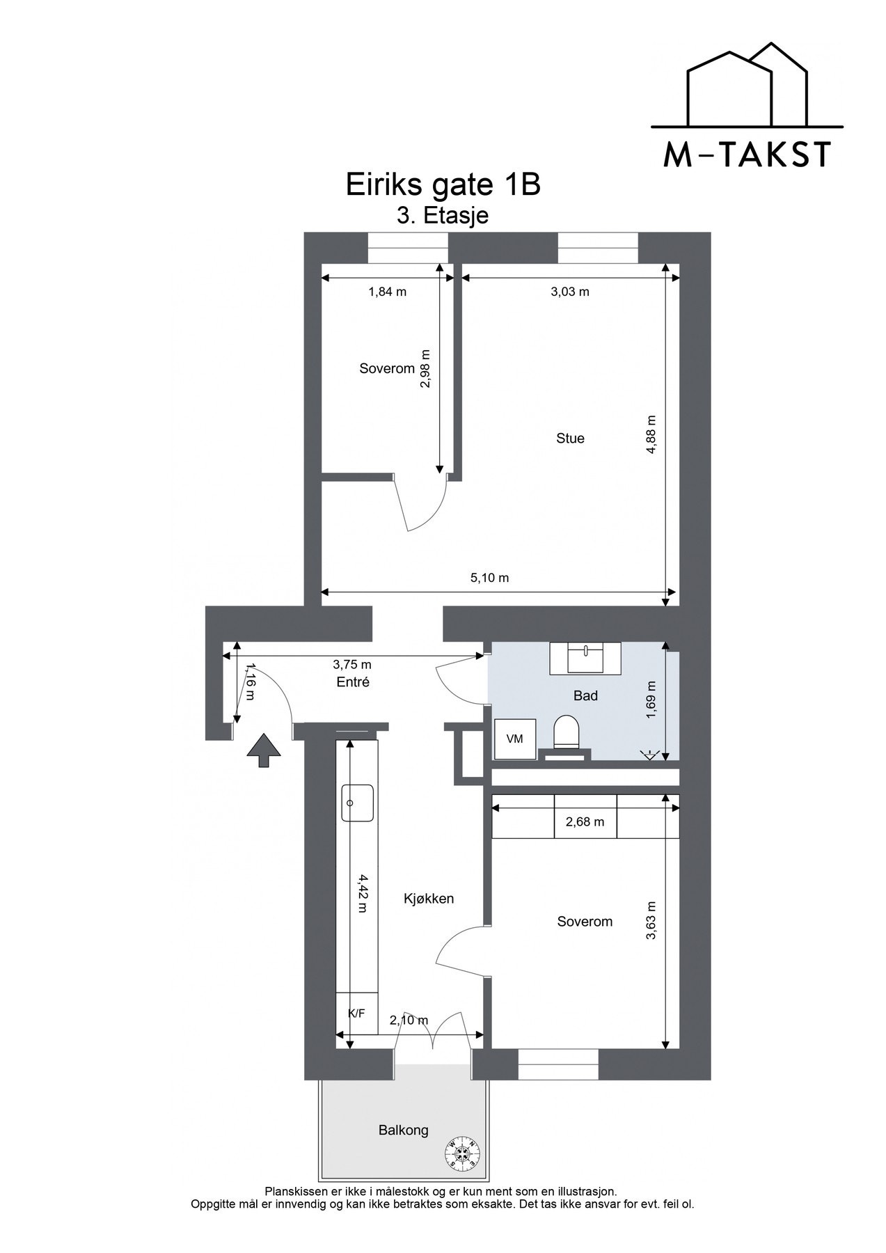 Gjennomgående og god planløsning - Leiligheten har i tillegg lagringsplass i 2 disponible boder i bygget - én kjellerbod på ca. 8,9 kvm og én loftsbod på ca. 3 kvm Galleribilde
