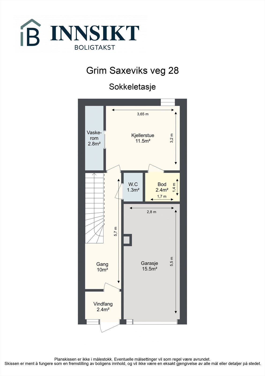 Planskisse sokkeletasje Galleribilde