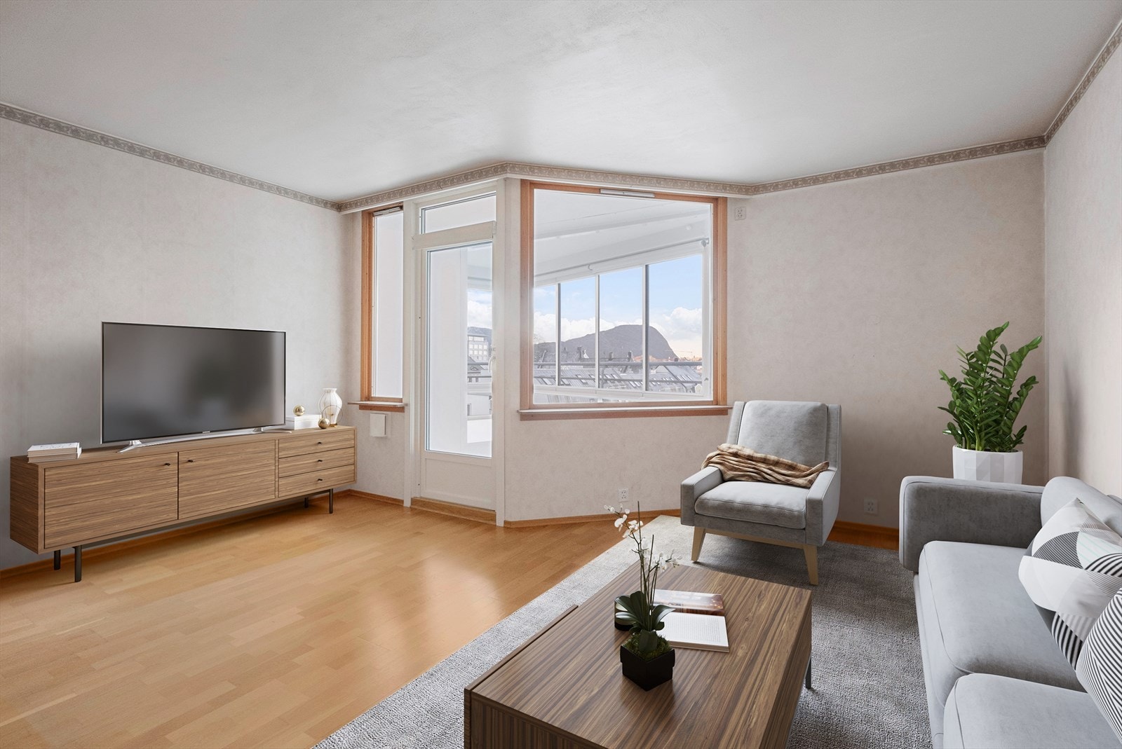 Velkommen til Skaregata 19 - Presentert av Notar v/Henrik Pettersen - Bilde er digitalt stylet. Foto: Ingvald Kaldhussæter Galleribilde