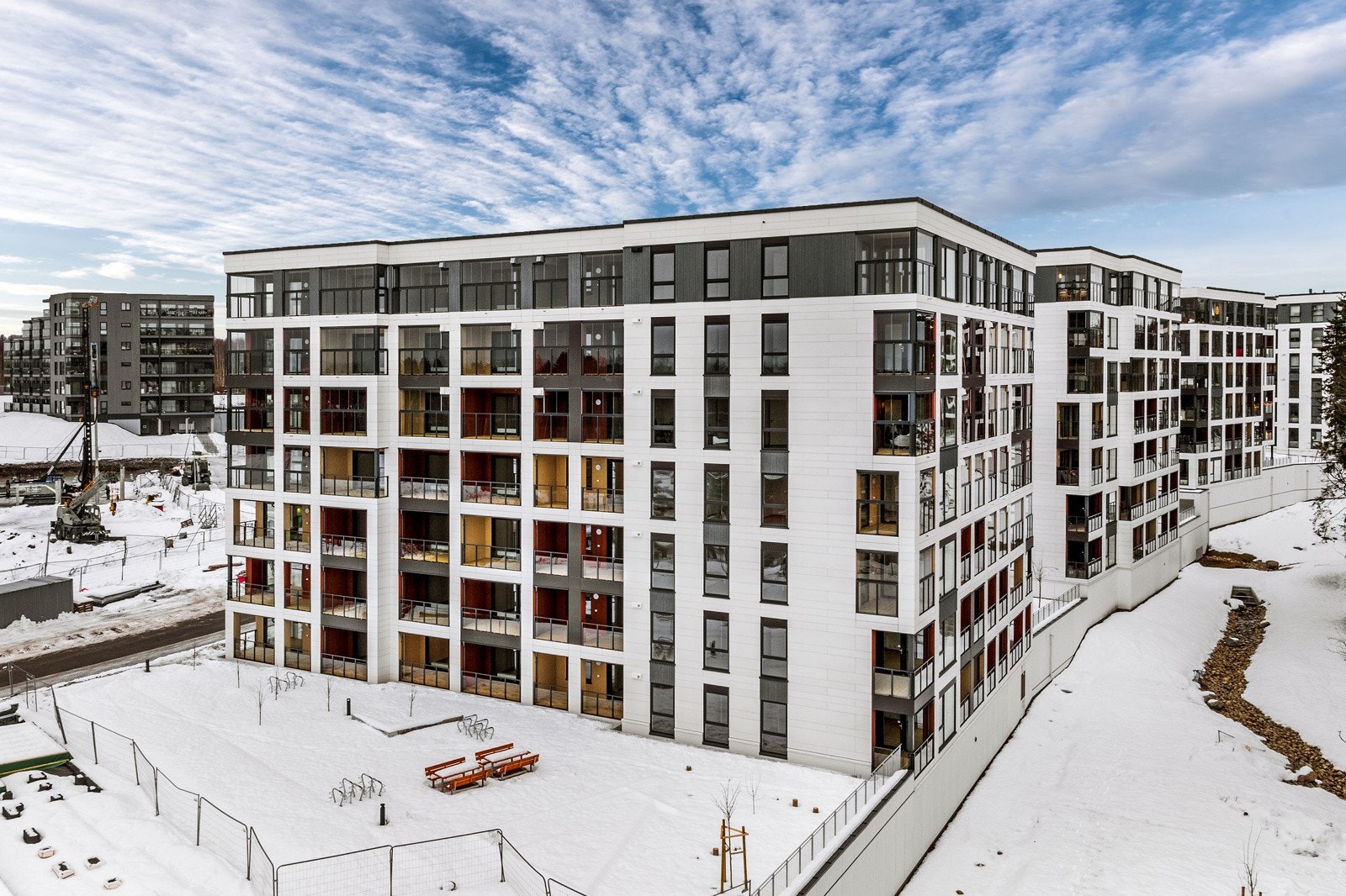 Bygg M består av 63 boligenheter, nyoppført i 2026. Galleribilde