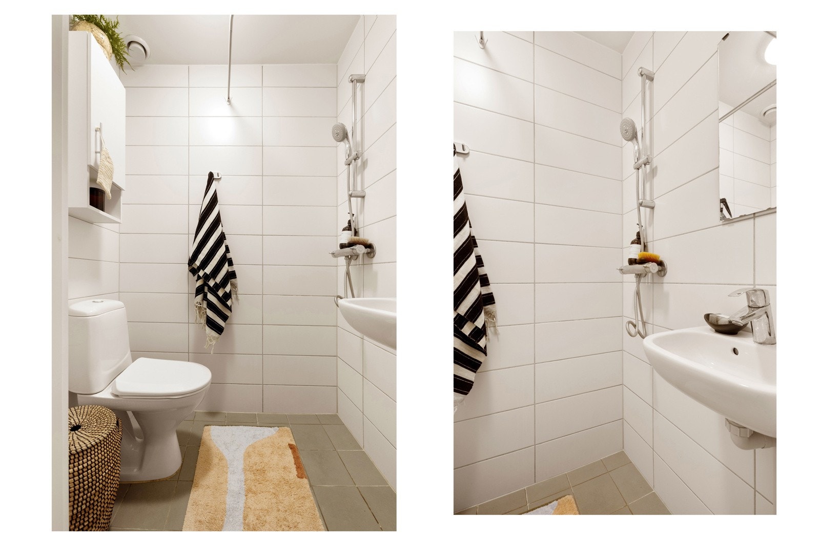 Badet ble oppgradert i 2018. Badet er utstyrt med WC og dusjhjørne. Servant med ettgreps armatur fra Grohe Galleribilde