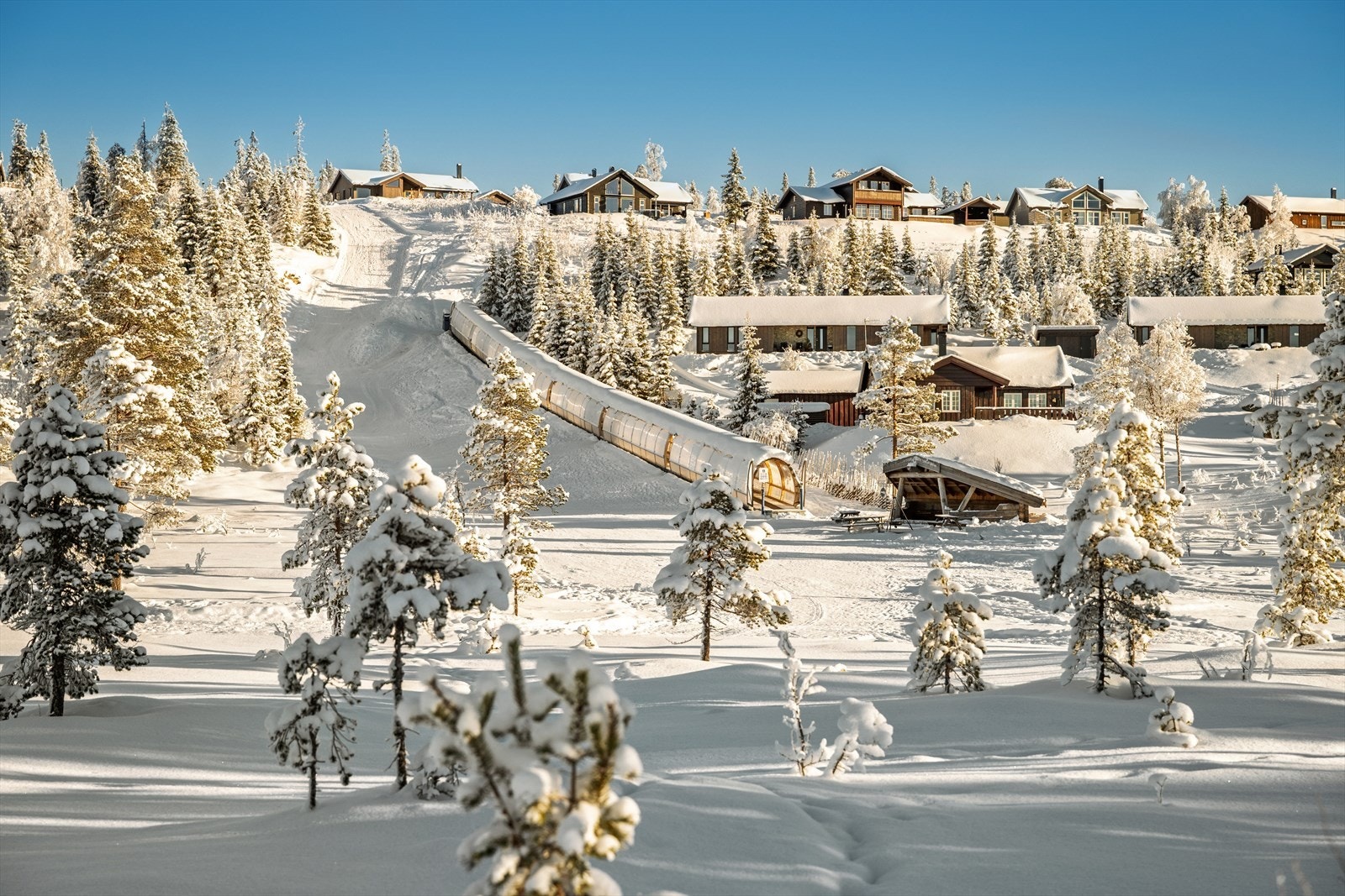 Akebakke med heis og gapahuk Galleribilde