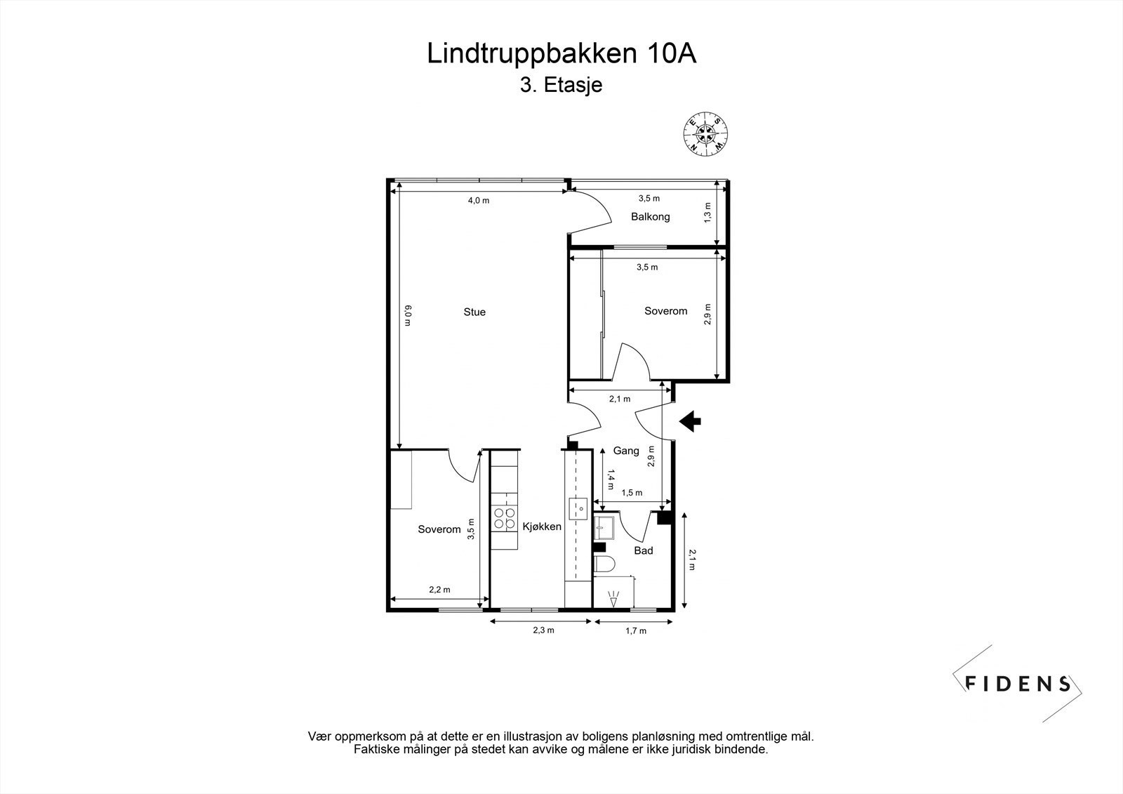 Plantegning 3. etasje Galleribilde