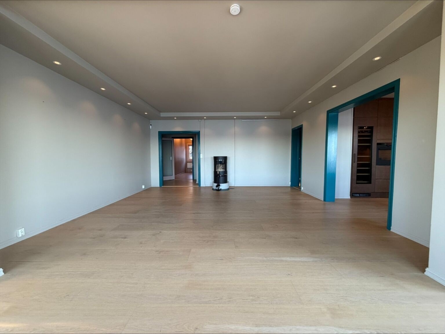 Romslig stue med peis Galleribilde