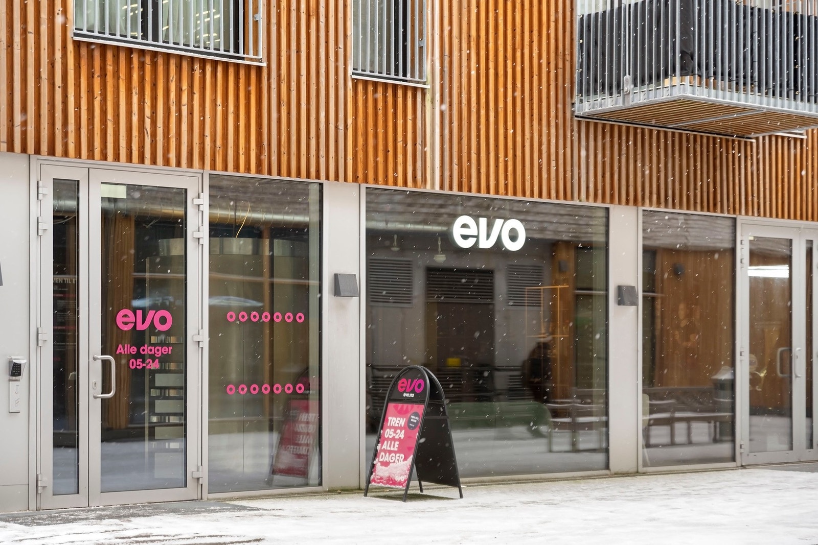Evo treningssenter befinner seg også rett uten for døren i samme bygg Galleribilde