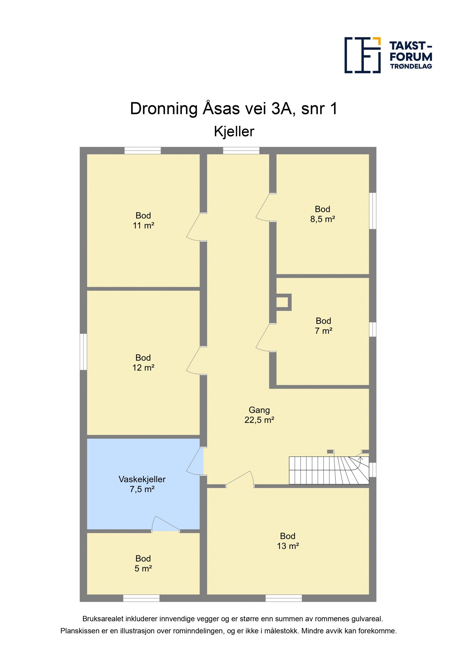 Planskisse kjelleretasje. Galleribilde