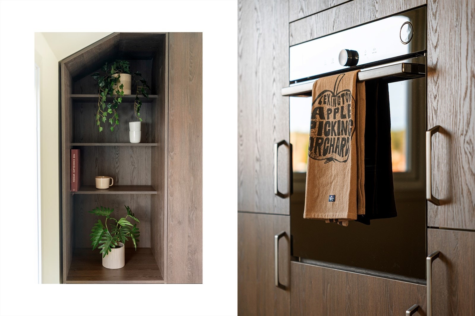 Smarte løsninger. Kjøkkenet har integrerte hvitevarer i form av oppvaskmaskin, kjøl/frys, platetopp og stekeovn. Det er montert ventilator. Galleribilde