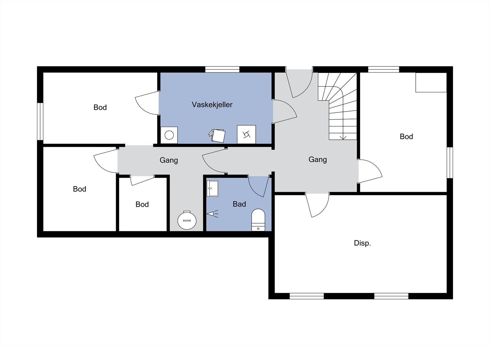 Plantegning kjeller. Galleribilde