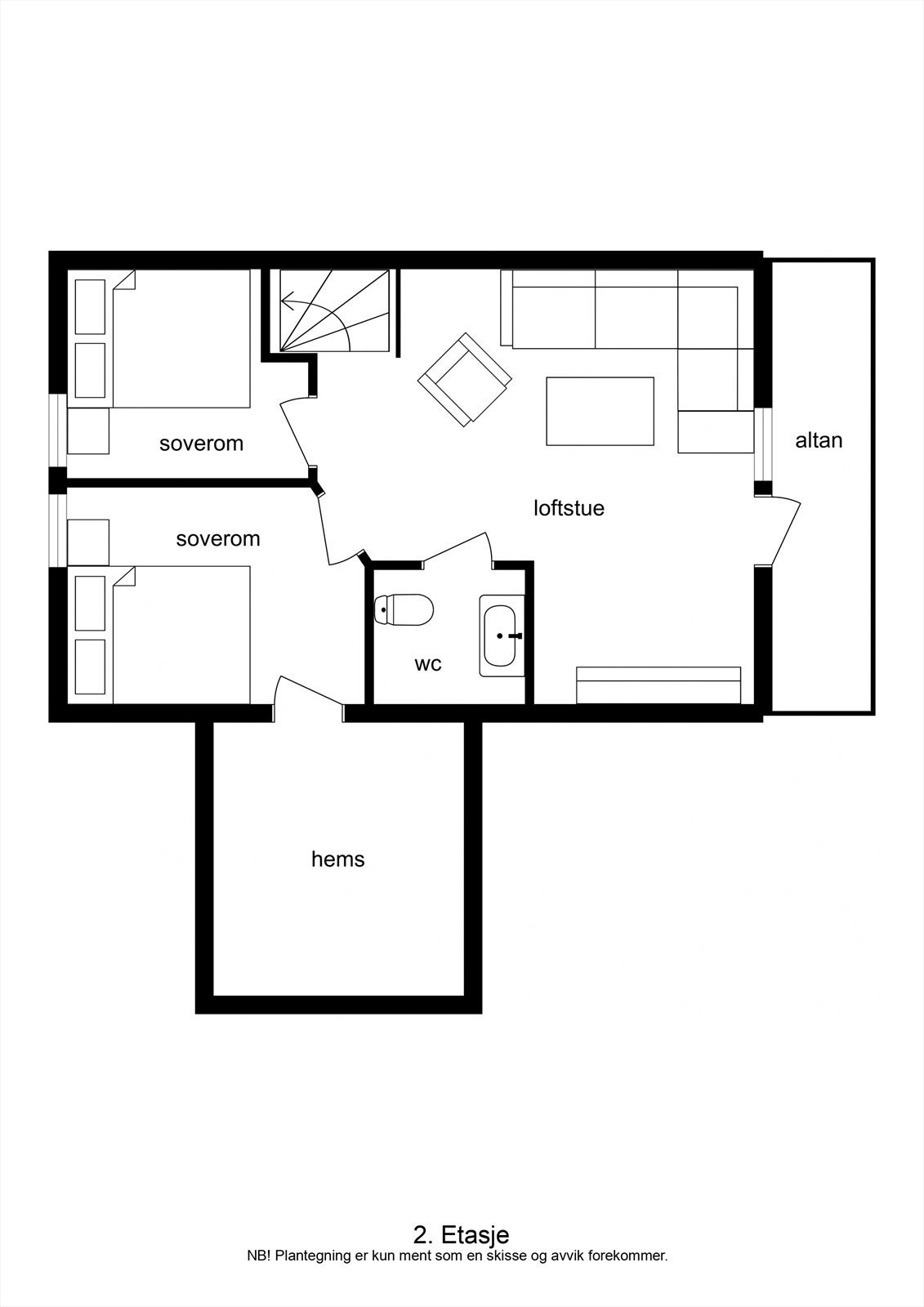 Plantegning 2. etasje Galleribilde