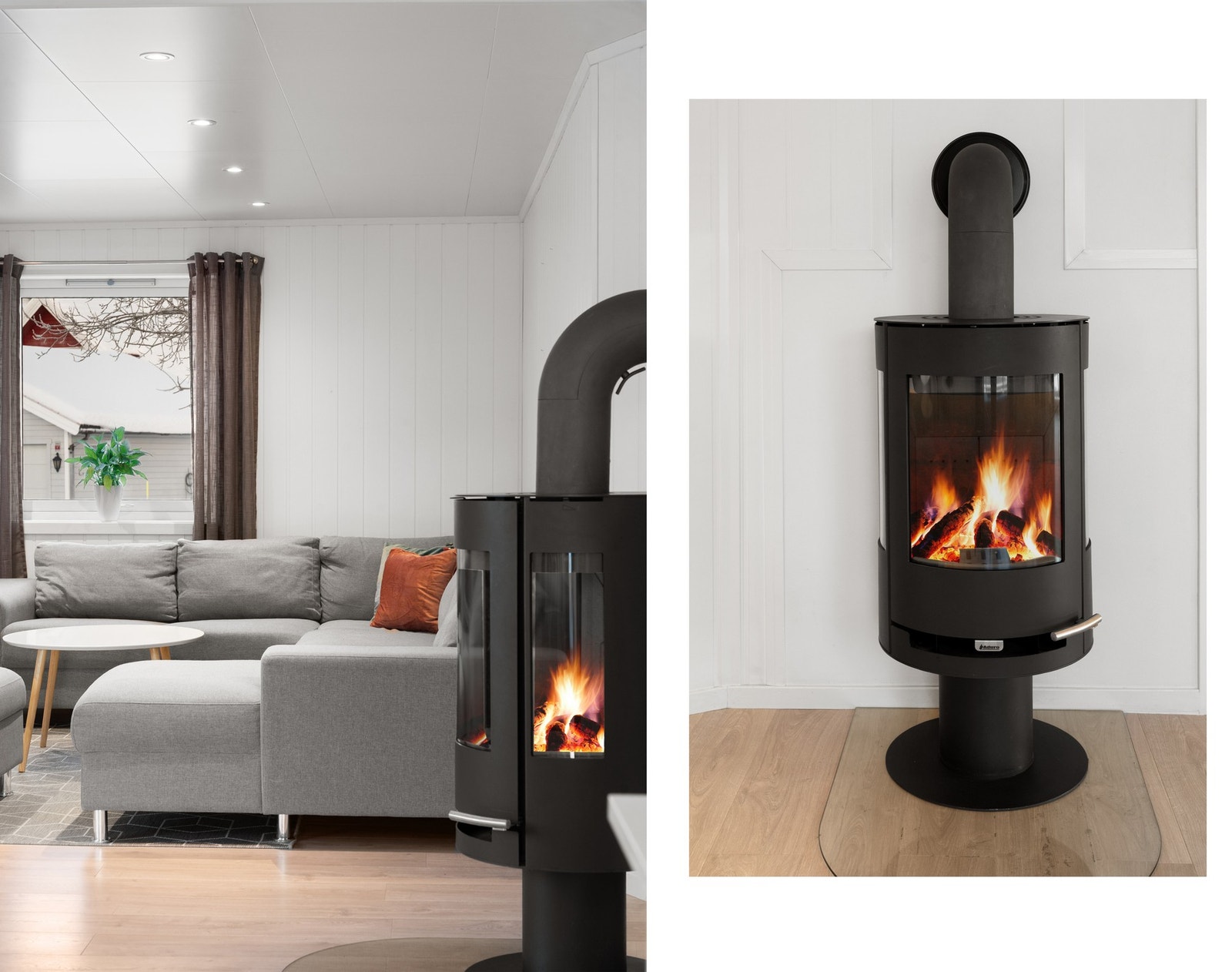 Det er både vedovn og varmepumpe, så her får du akkurat den temperaturen du ønsker (vedovnen er ny fra 2020) Galleribilde