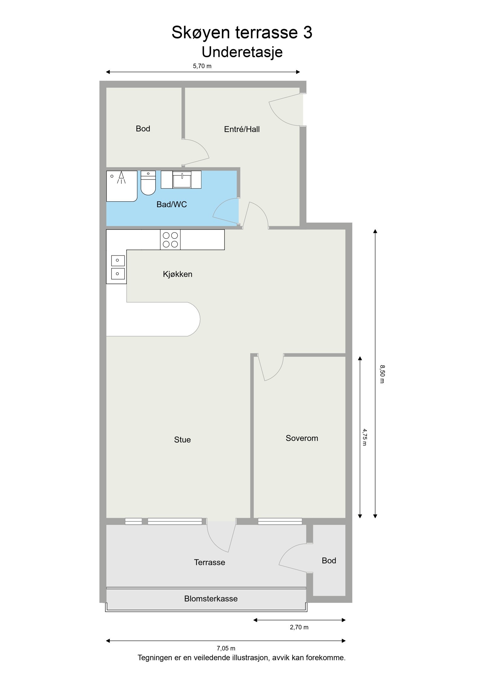 Skøyen terrasse 3 - 2D - Underetasje - Letterhead Galleribilde