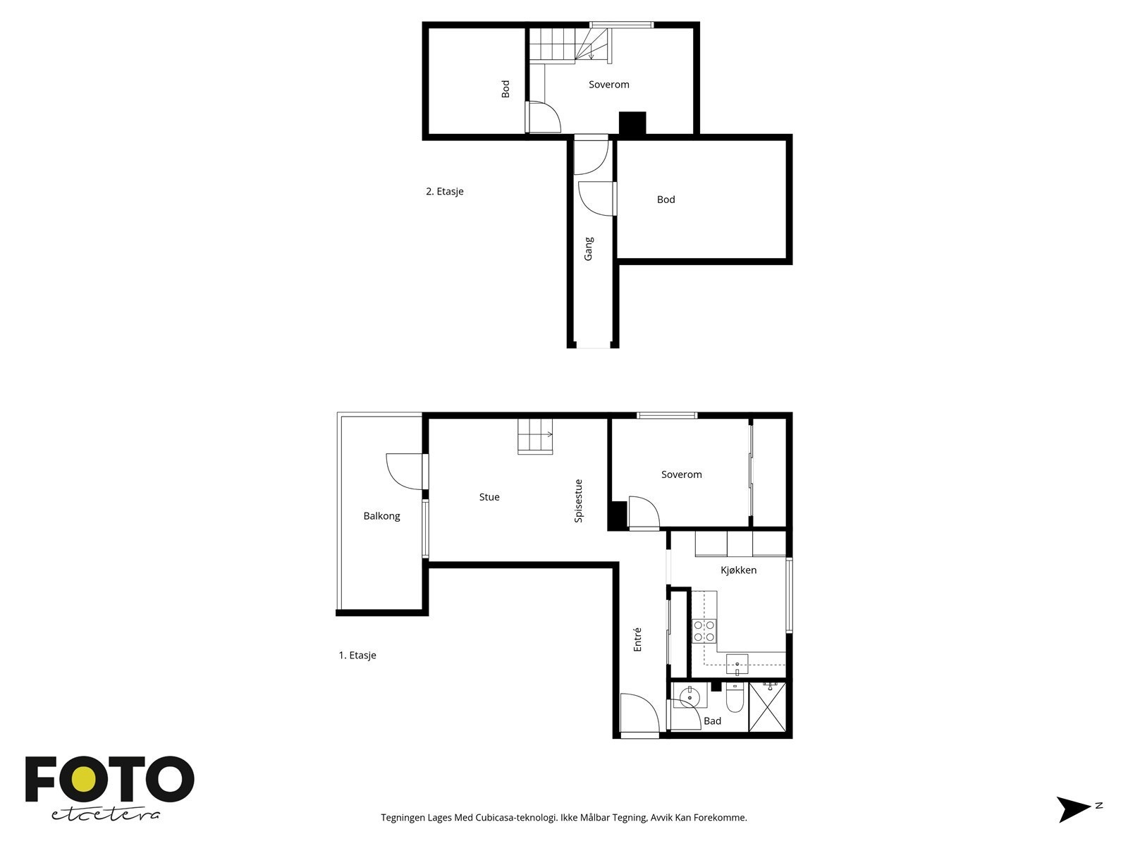 Plantegning begge etasjer. Galleribilde