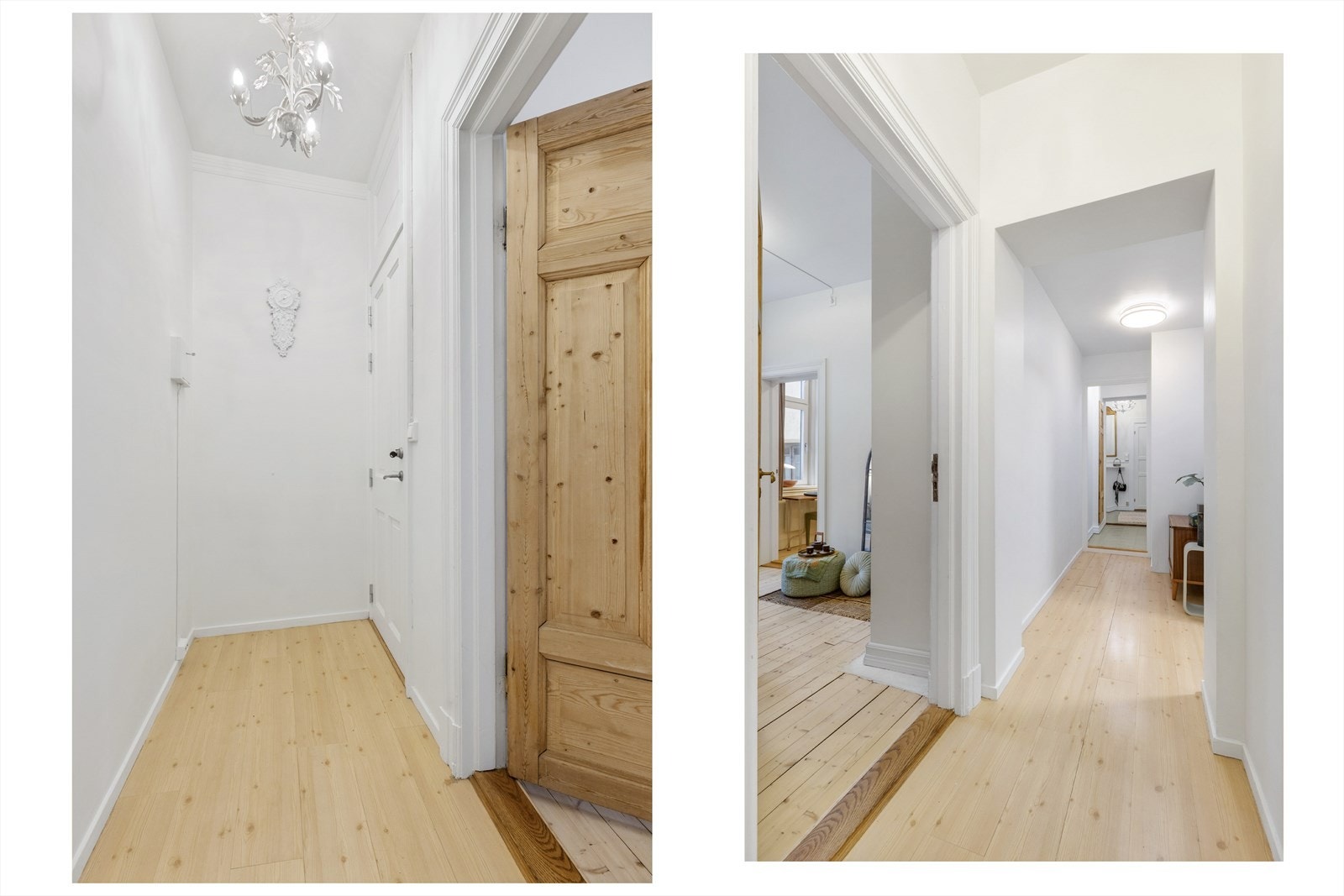 I gangen er det plass til knagger og skohylle for oppbevaring av yttertøy. Galleribilde