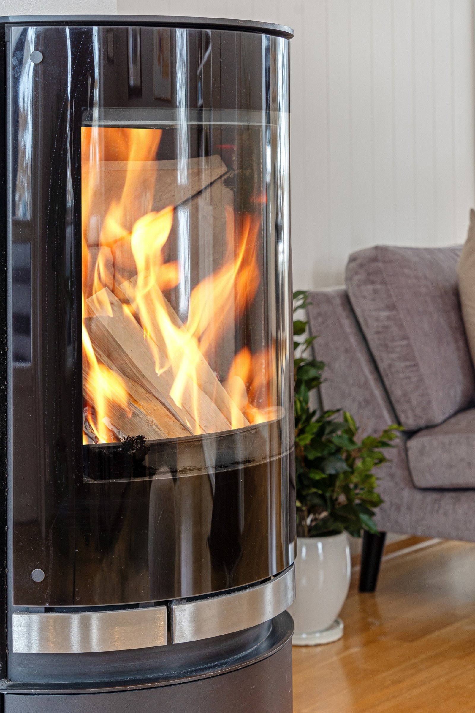 Koselig med peisovn Galleribilde