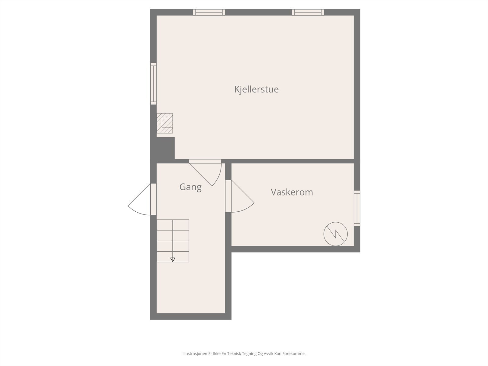 Plantegning, u.etasje. Galleribilde