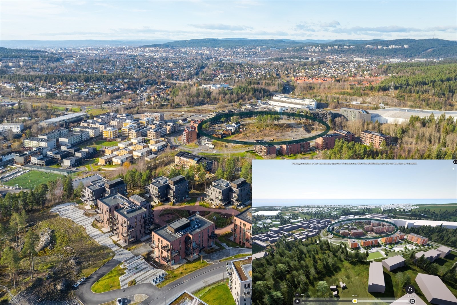 Snøbyen pluss. Omtrentlig plassering. Galleribilde