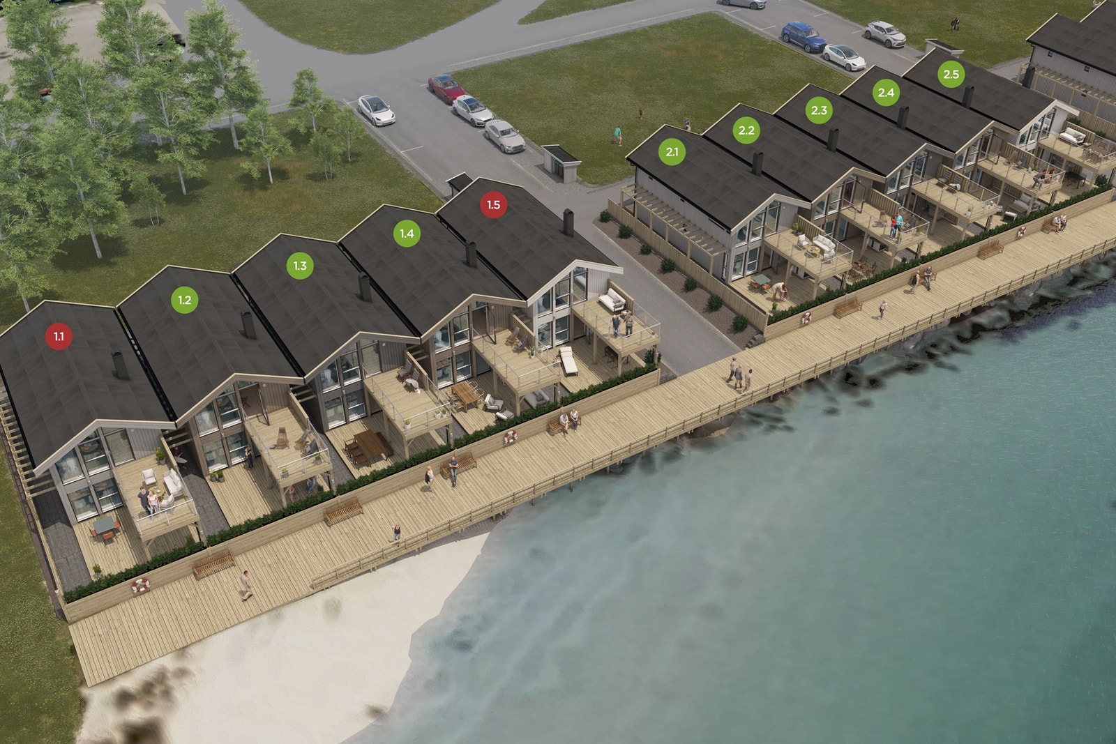 To hytter er allerede solgt og flere er reserverte. Galleribilde