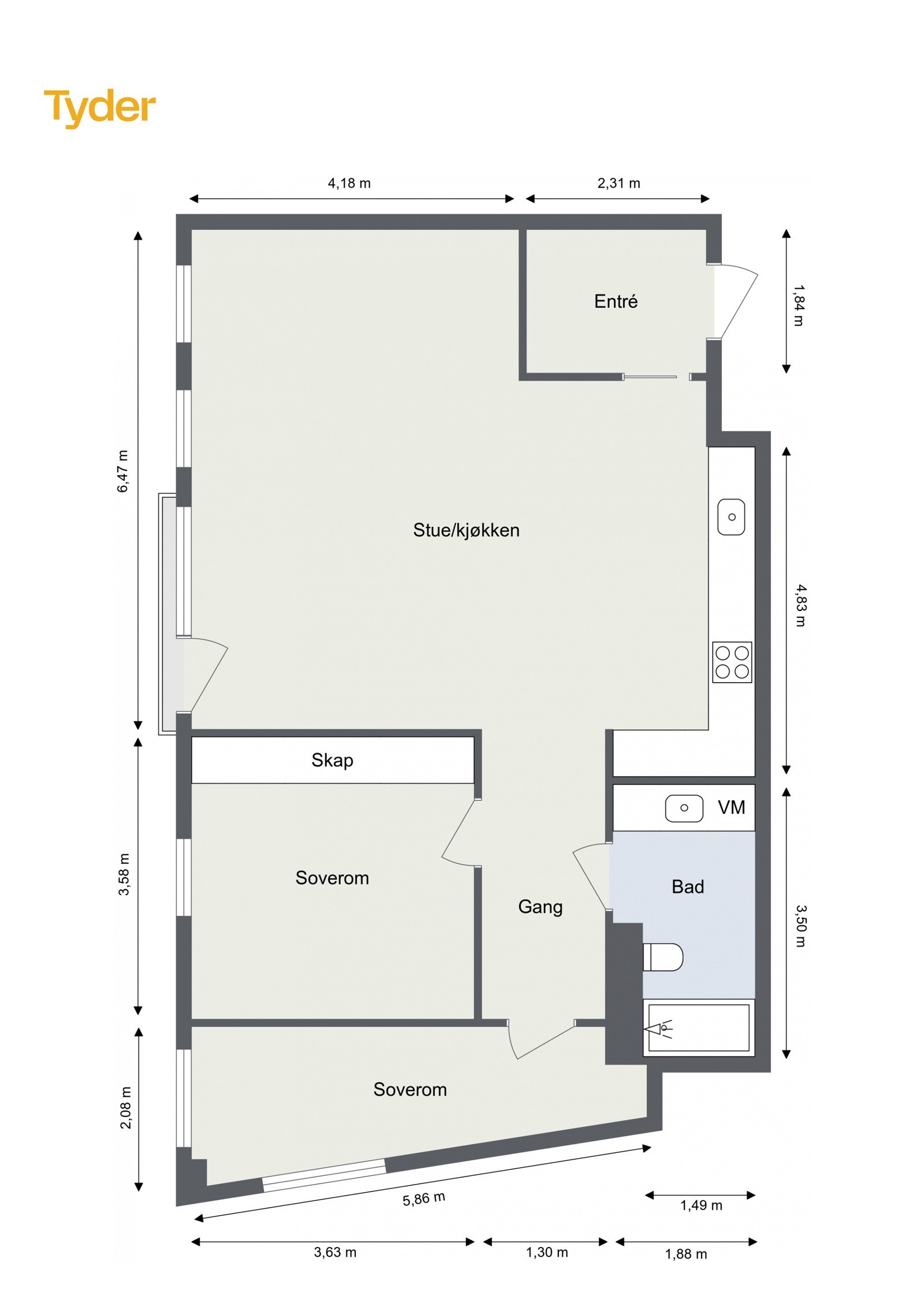 2. Etasje med heisadkomst - Privat takterrasse - Mulighet for 3 soverom Galleribilde