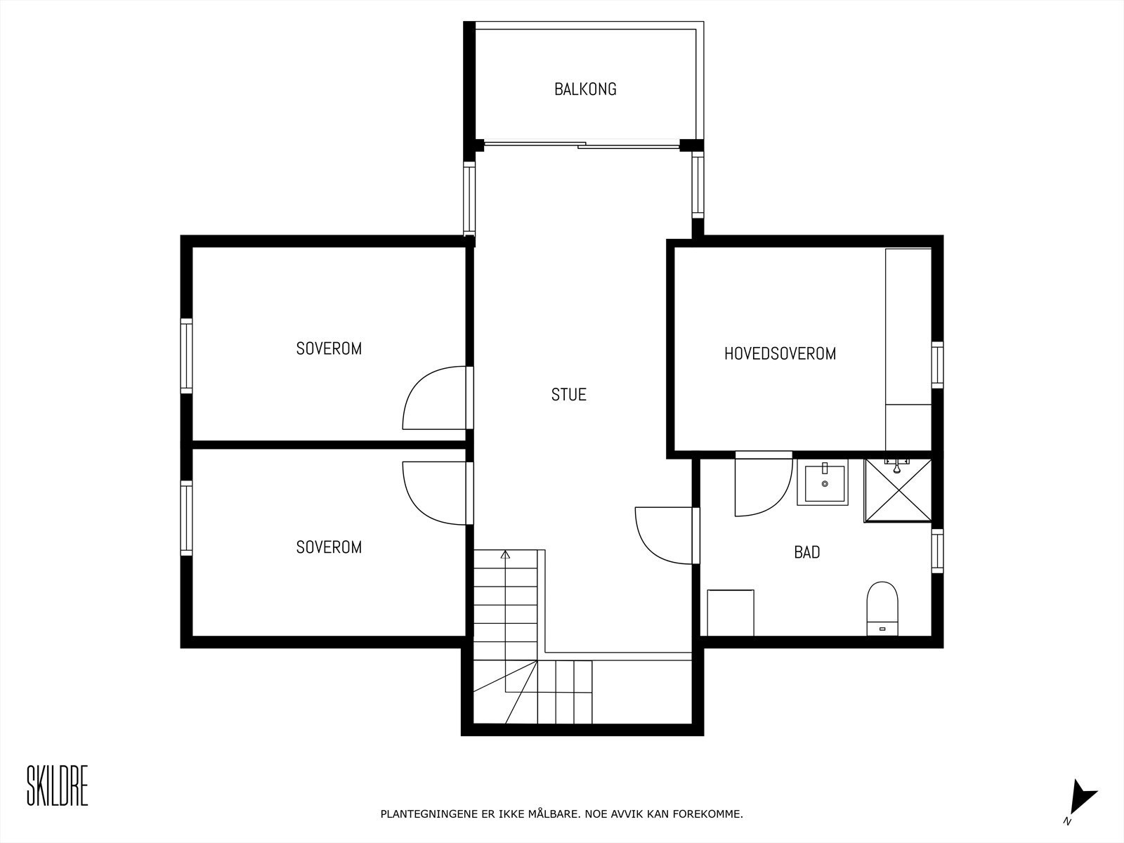 Loftsetasjen er en privat sone med loftstue, tre soverom og et romslig bad. Galleribilde