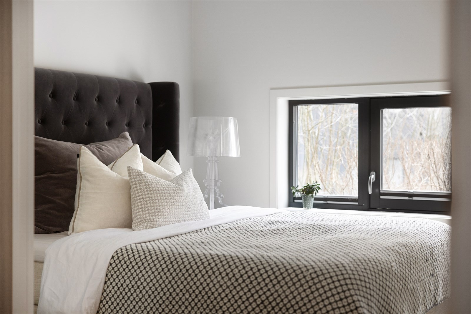 Den lune fargen på veggene skaper en avslappende og behagelig atmosfære. Galleribilde