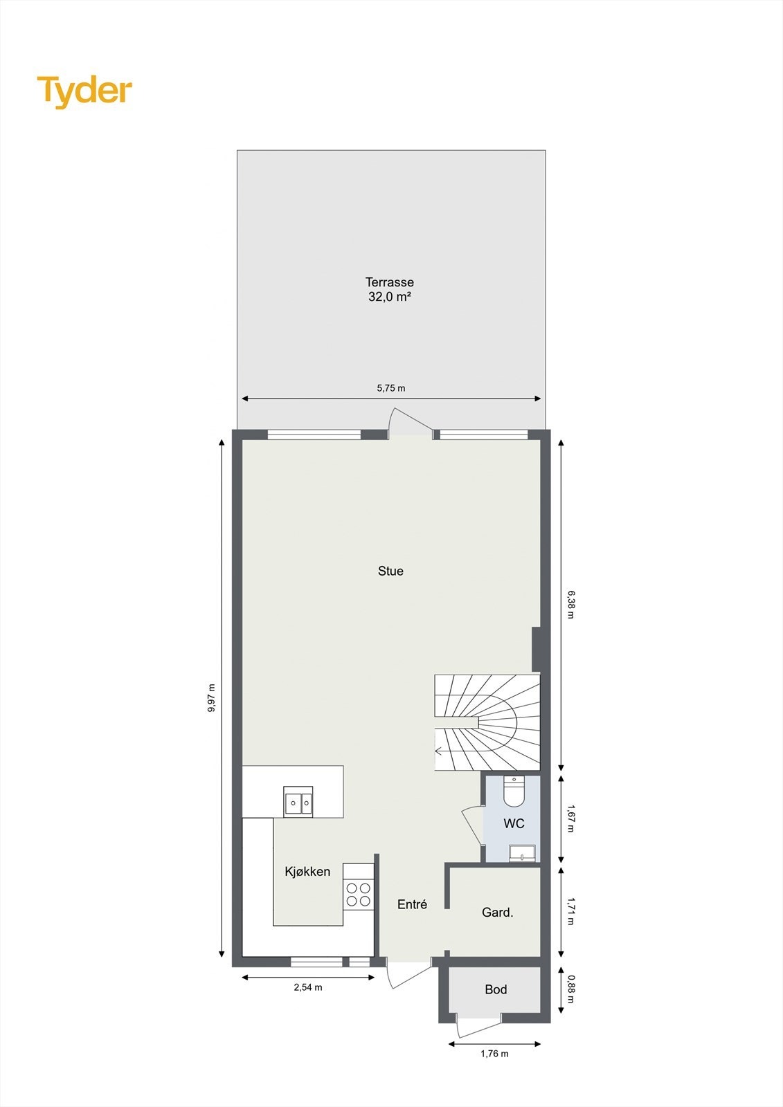 Plantegning 1. etg Galleribilde