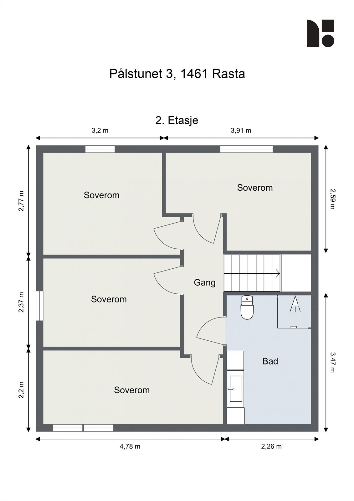 PLANTEGNING 2. ETASJE Galleribilde